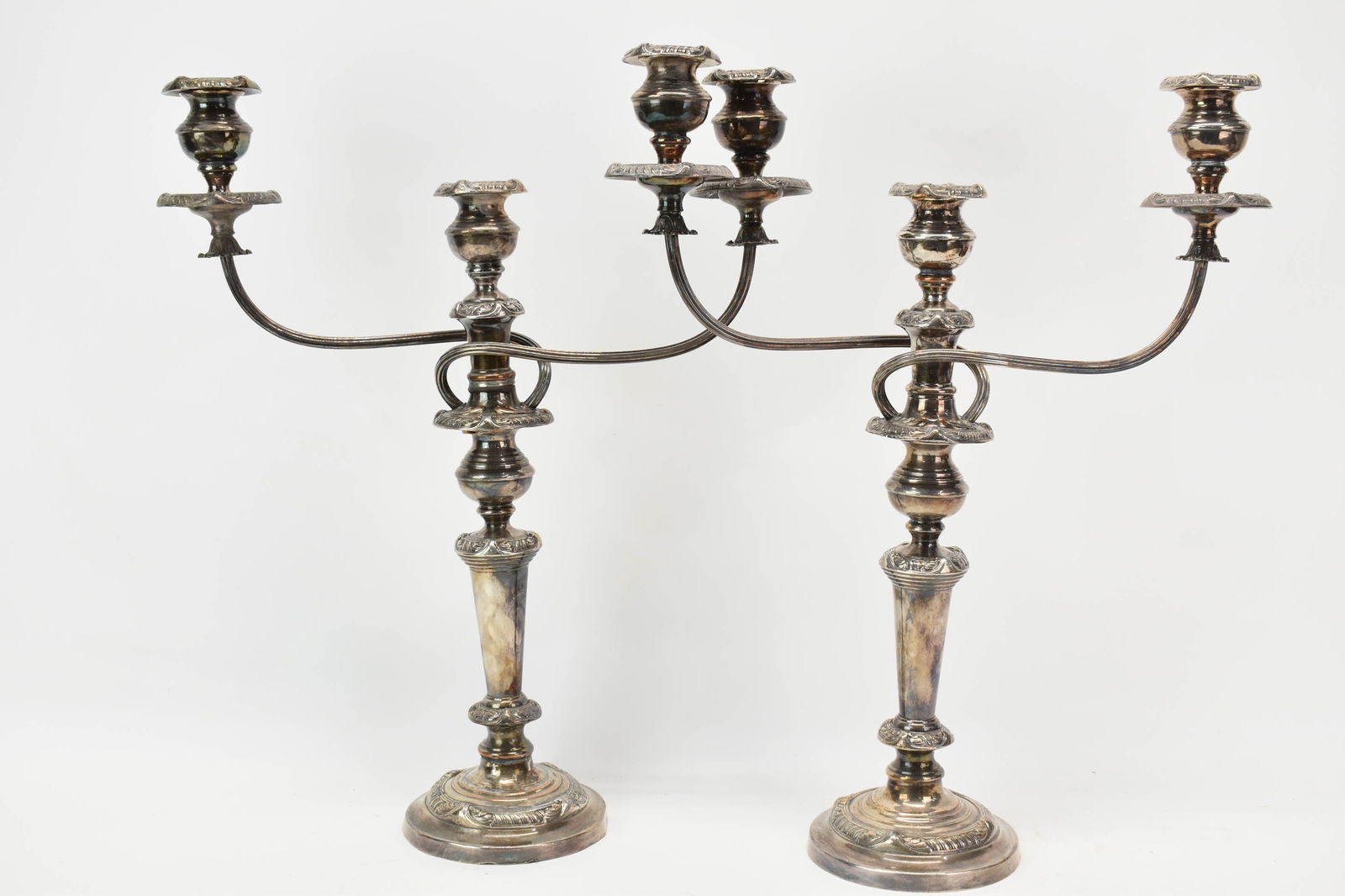 Pair of Three Light Silver Plated Candelabra (1 of 14)