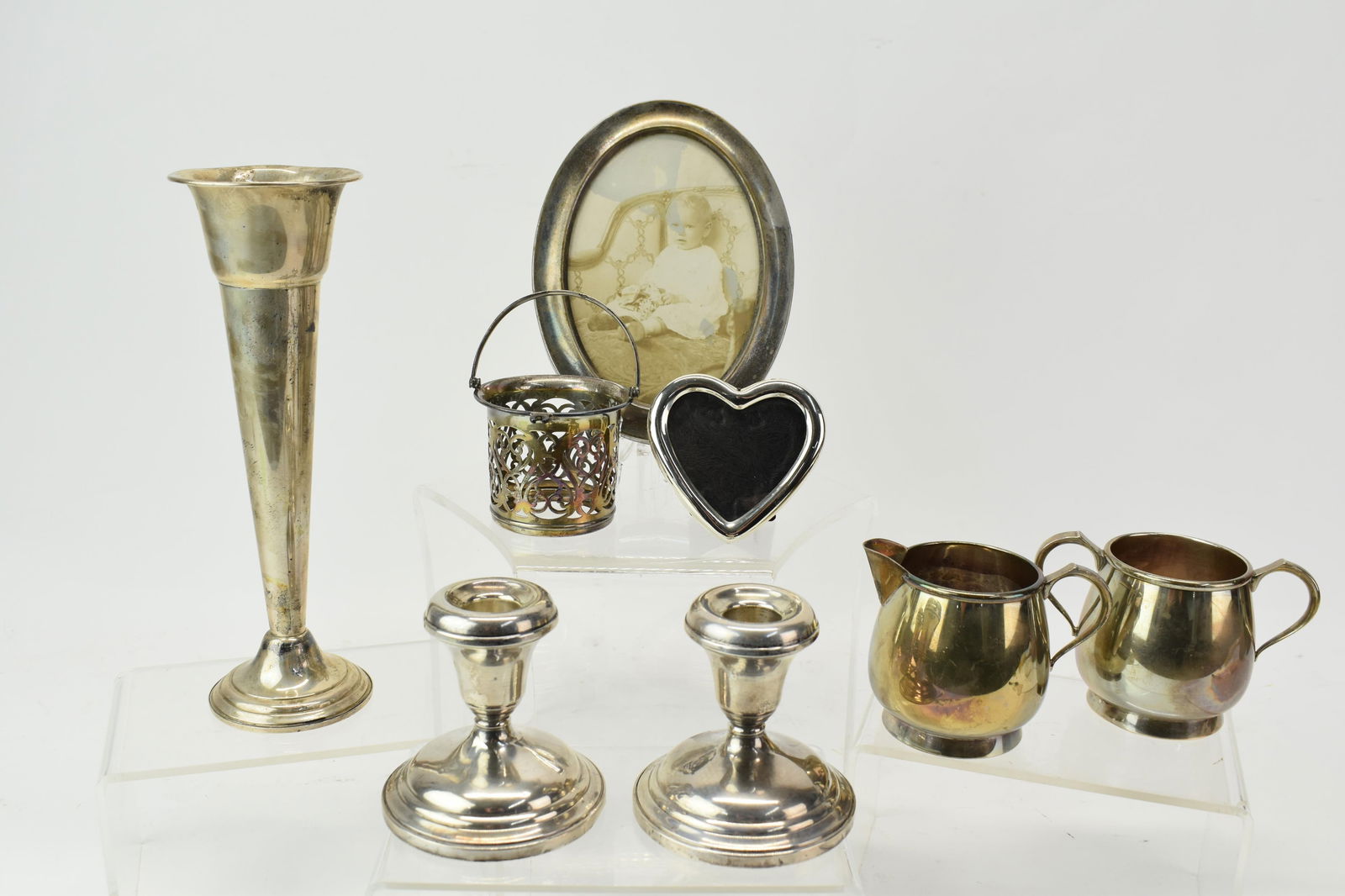 Sterling Silver Creamer and Sugar Bowl (1 of 10)