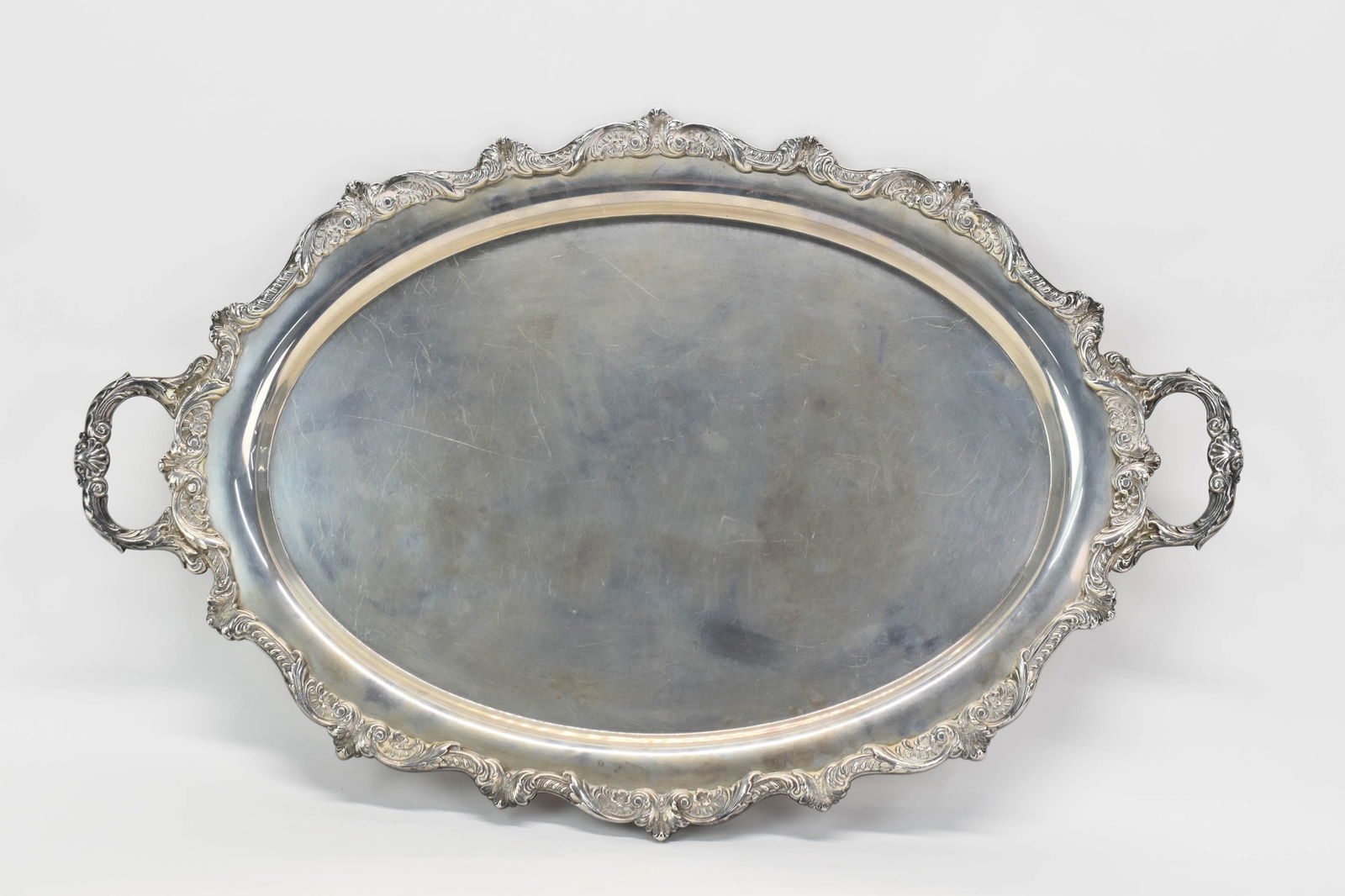 Poole Large Sterling Silver Oval Serving Tray (1 of 7)