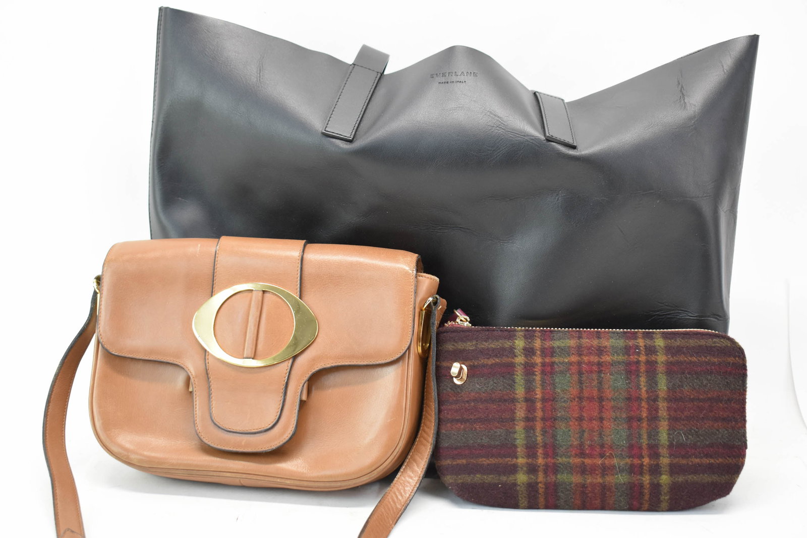 Everlane Black Leather Minimalist Tote Bag (1 of 14)