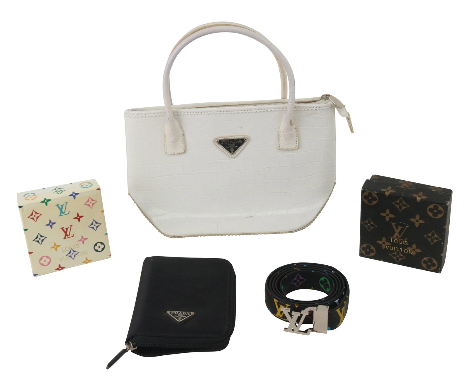 Faux Prada White Alligator Handbag (1 of 19)