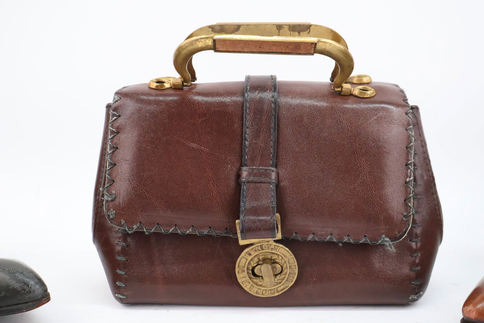 Vintage Brown Leather Handbag - 2