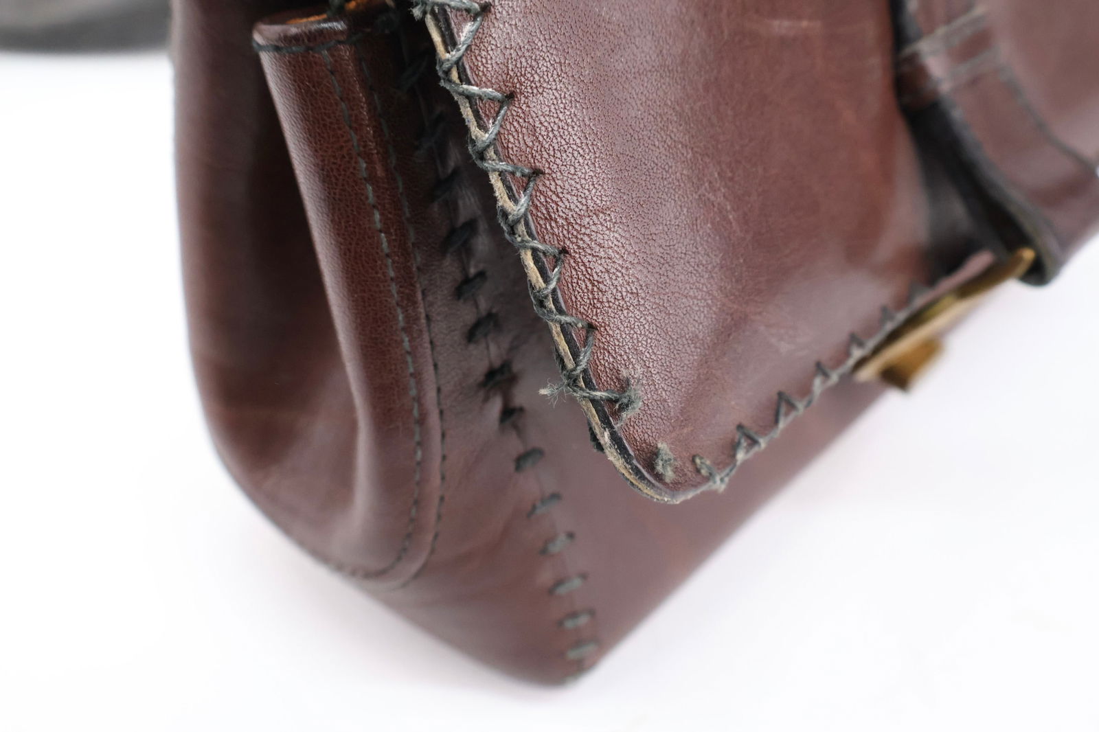 Vintage Brown Leather Handbag - 4