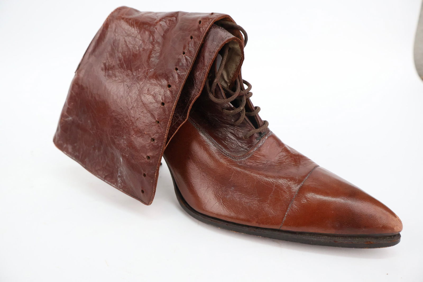 Vintage Brown Leather Handbag - 8