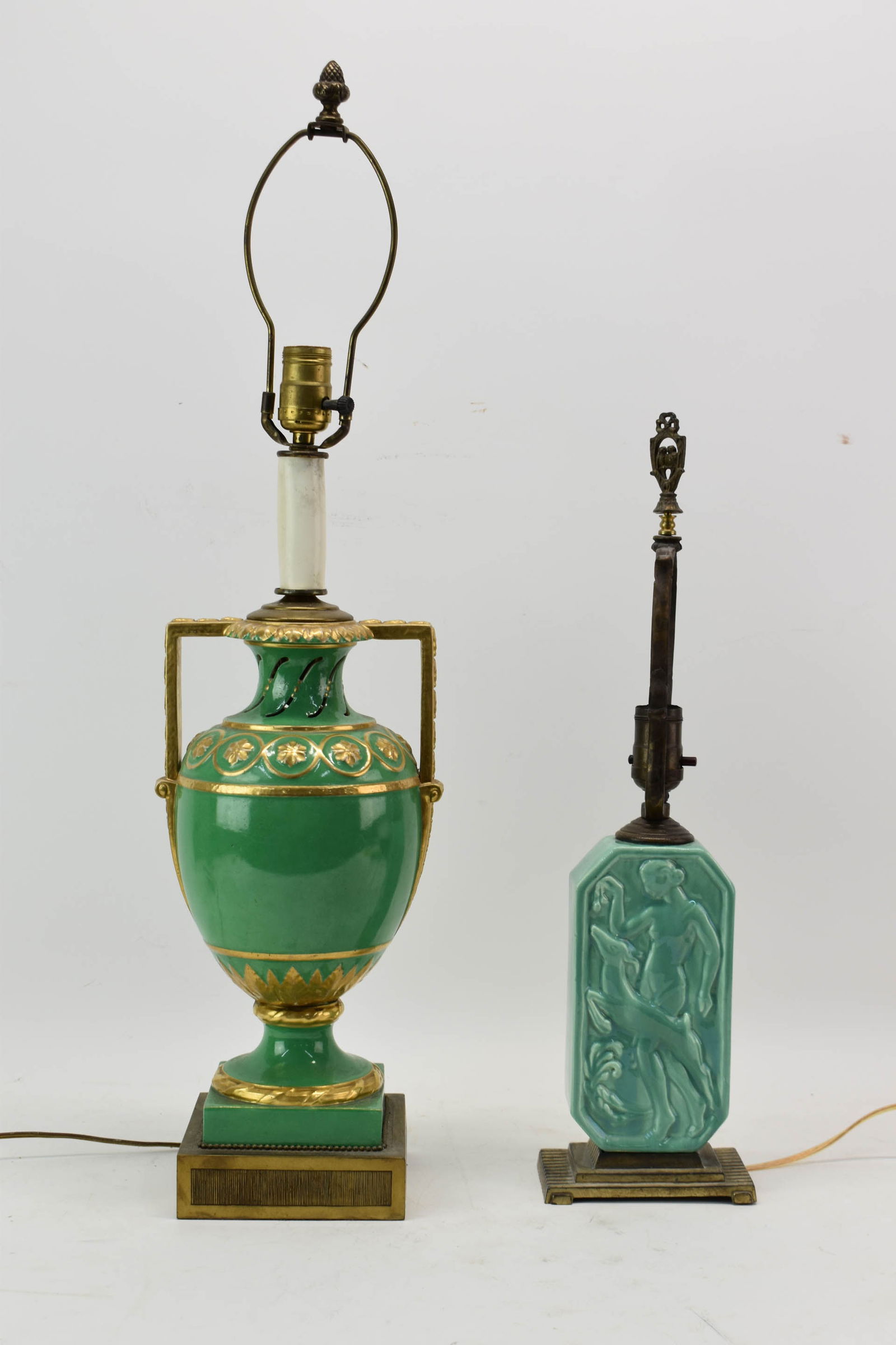 Neoclassical Style Green Urn Lamp (1 of 7)
