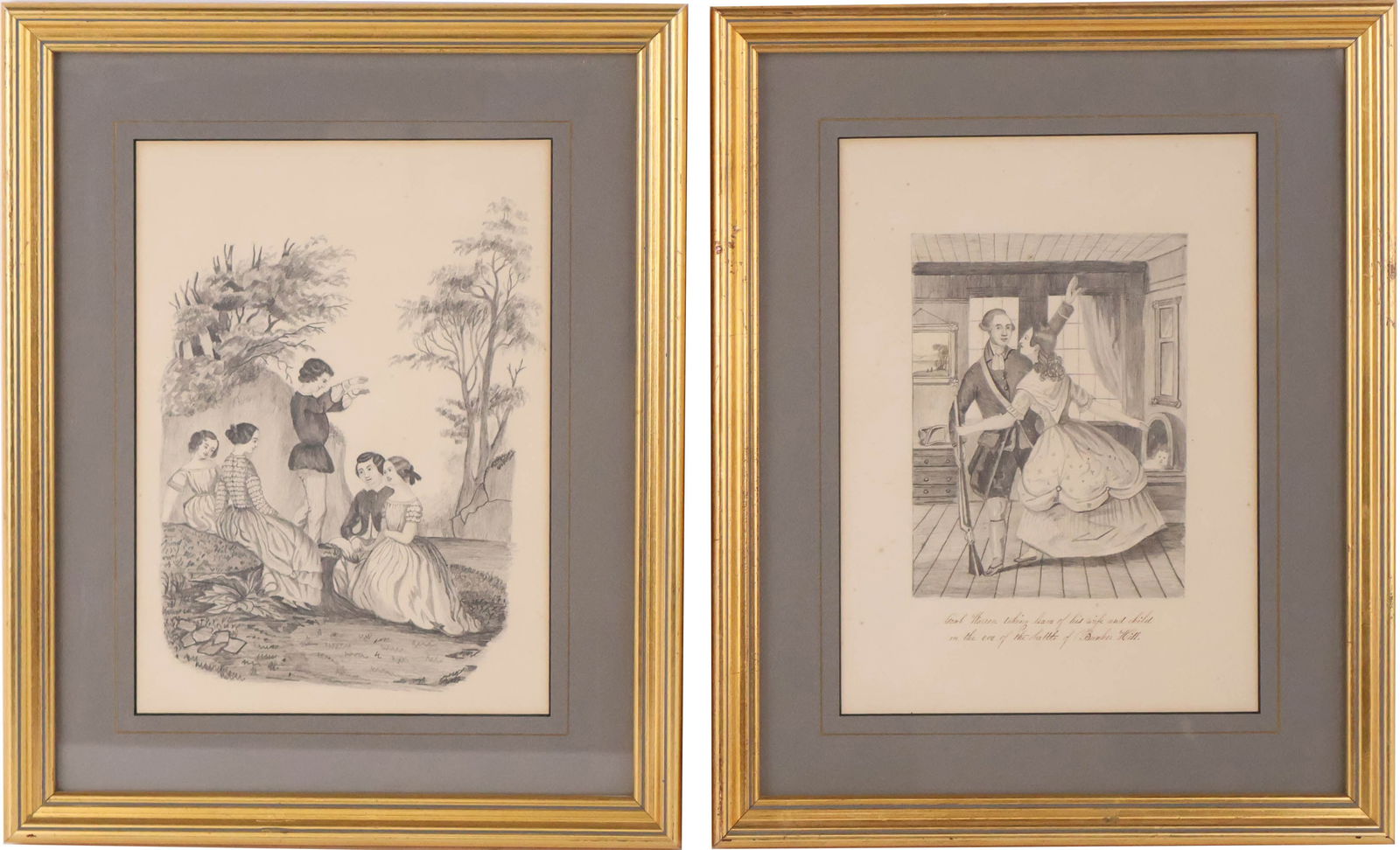 After Thomas Kelley, General Warren Leaving for the Battle of Bunker Hill, Graphite Drawing (1 of 11)