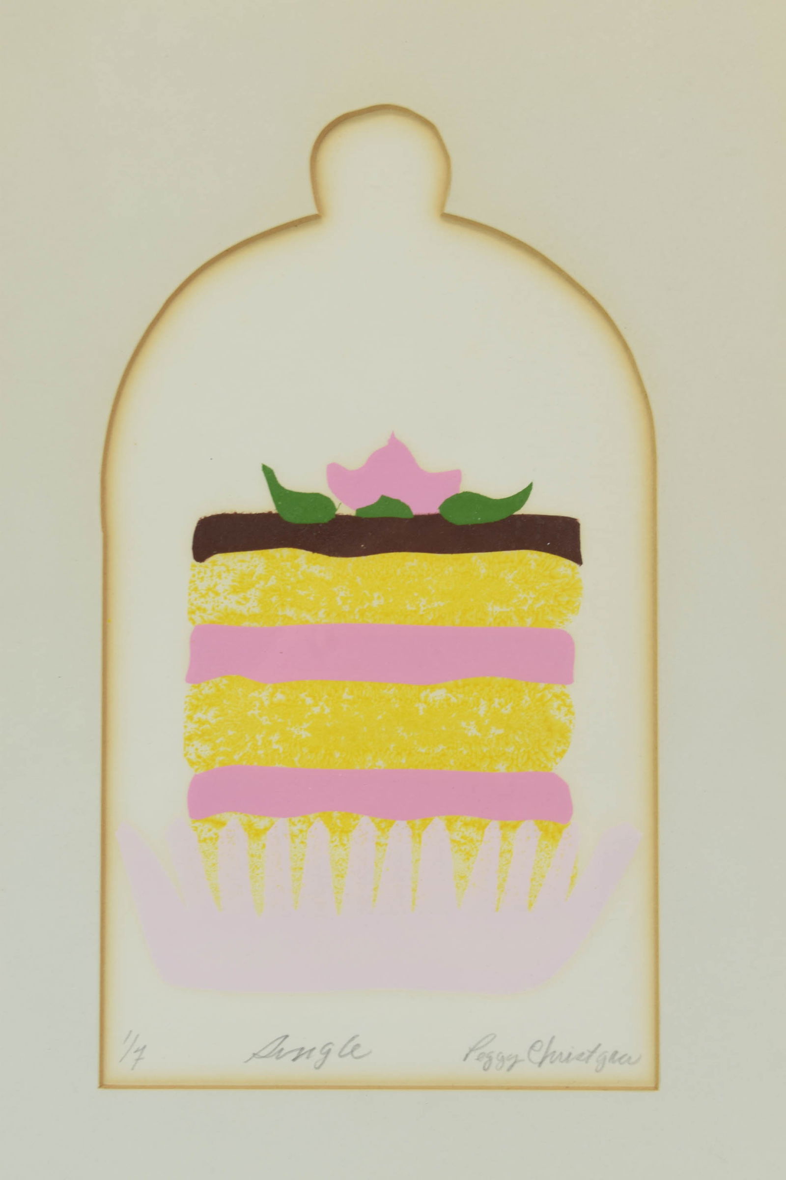 Peggy Christgau, Lithograph, "Single": Peggy Christgau, Lithograph, "Single" Peggy Christgau, Lithograph, "Single", signed, titled, and numbered 1/7 in pencil Mat burn, used condition. Frame: 19 3/4"h x 14 3/4"w