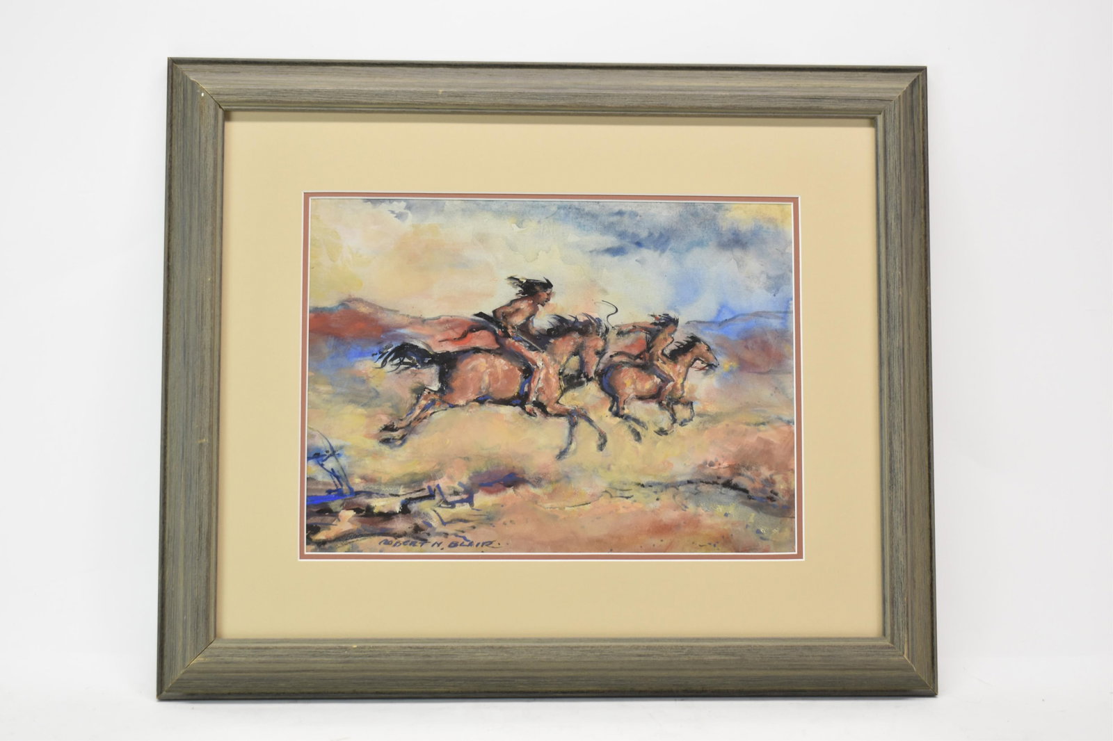 Robert Noel Blair, "On the Warpath", Gouache (1 of 5)