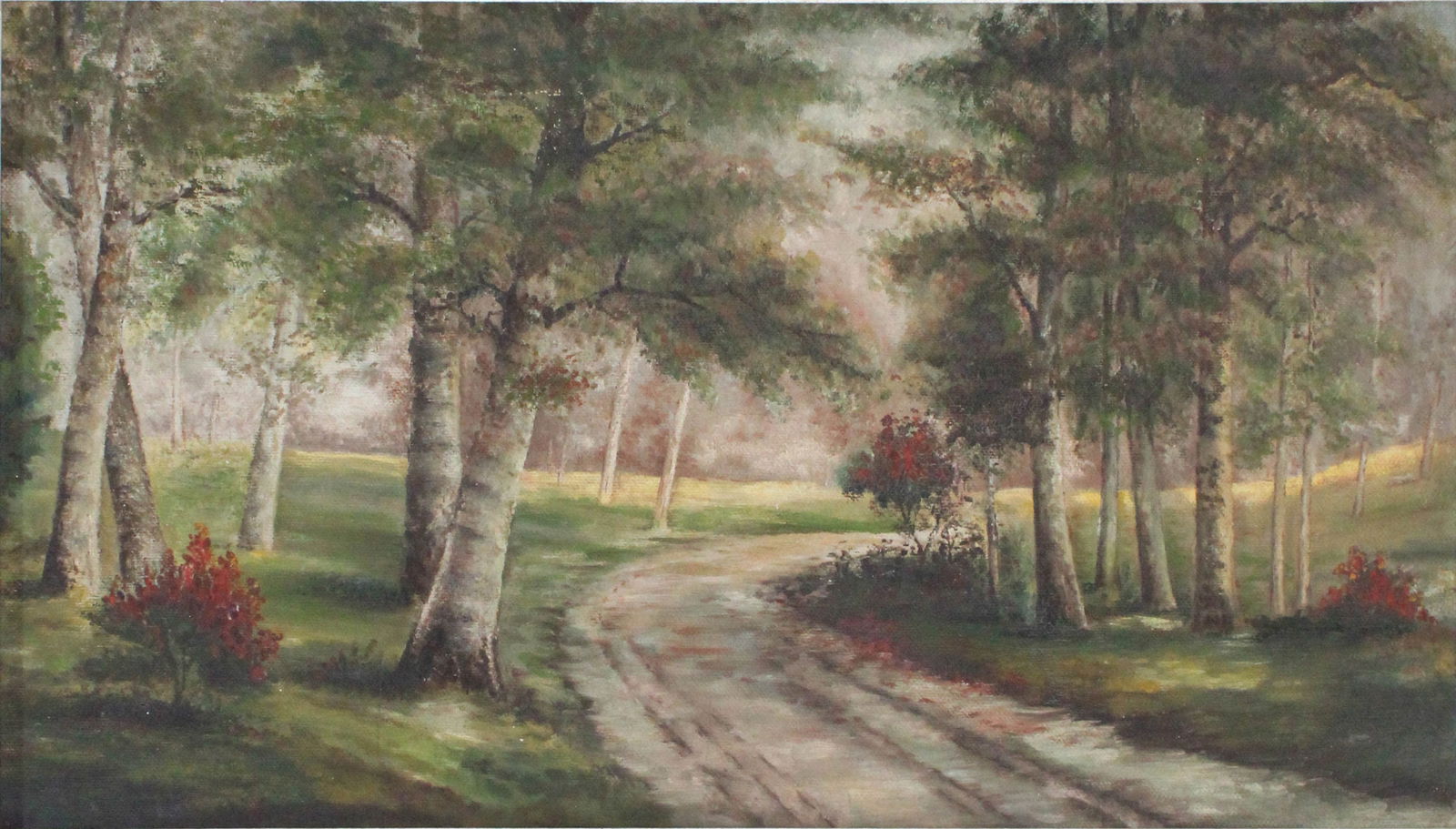 Birch Trees and Road, Oil on Canvas (1 of 6)