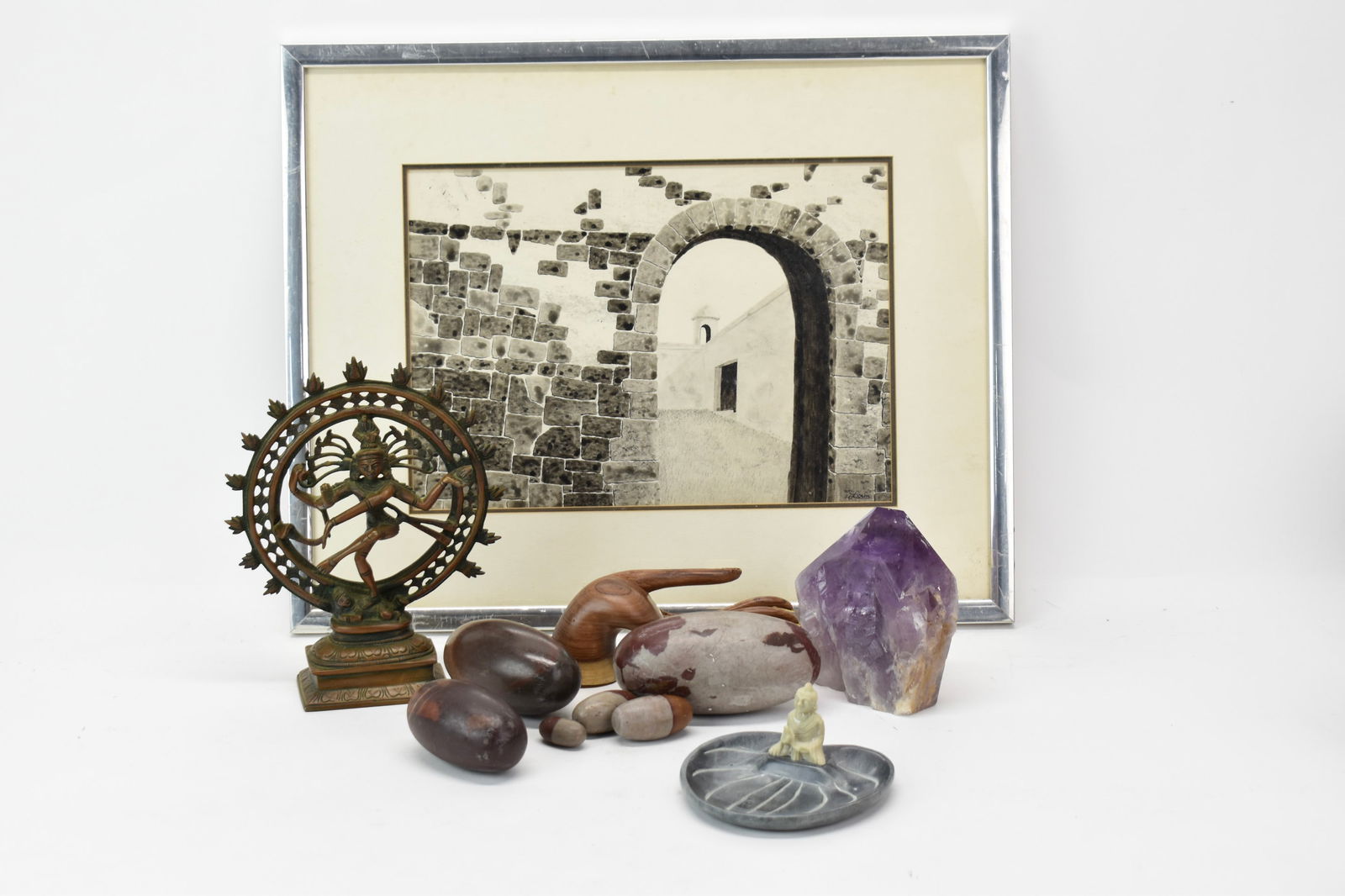 Group of Asian and Stone Table Articles (1 of 11)