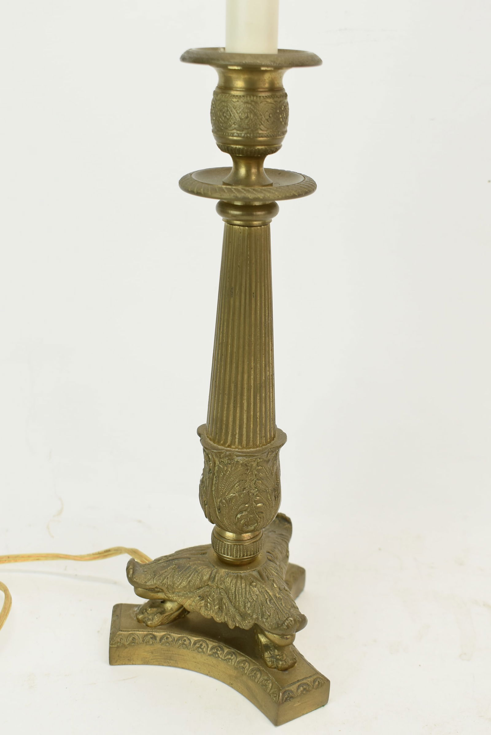 Vintage Brass Fluted Colum Table Lamp (1 of 3)