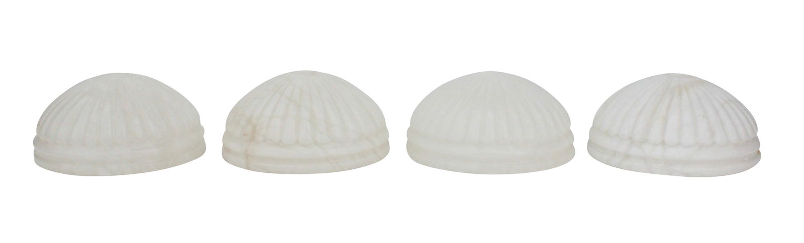 Four Alabaster Ribbed Dome Shades: Four Alabaster Ribbed Dome Shades 20th C. 3 1/2 x 7 1/4 in. (8.9 x 18.4 cm.)