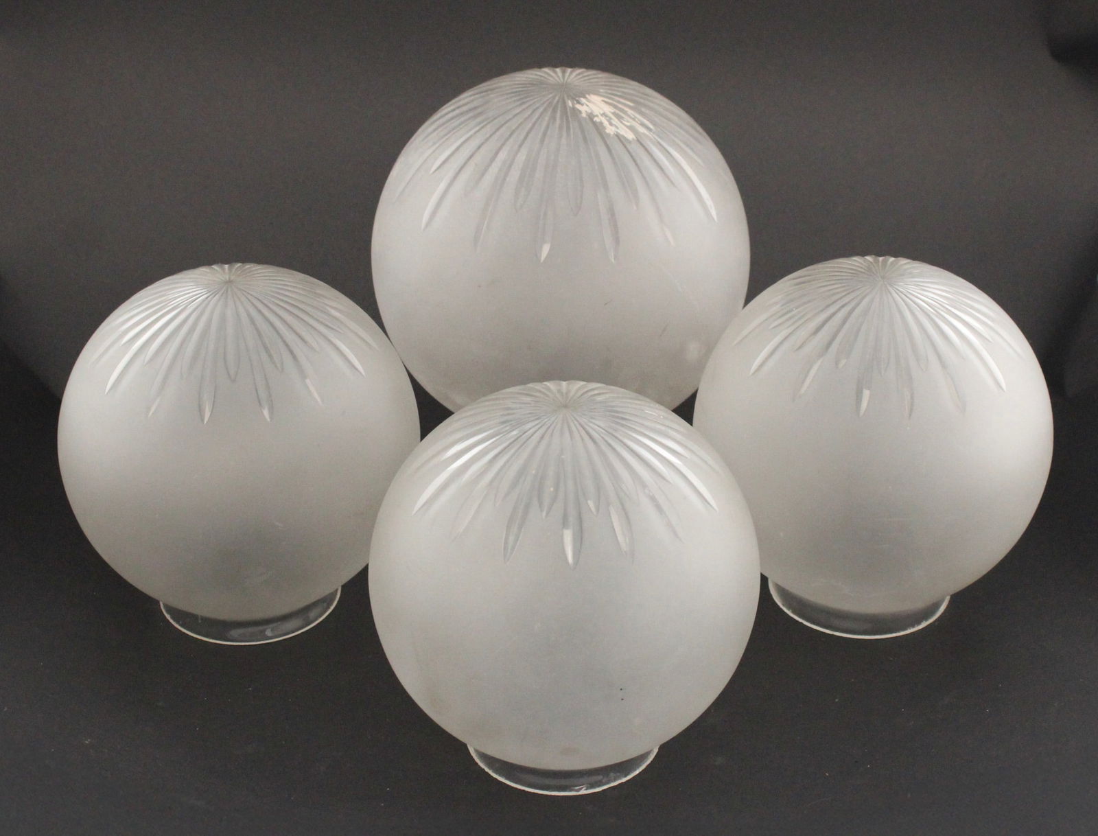Four Frosted Glass Spherical Shades (1 of 6)