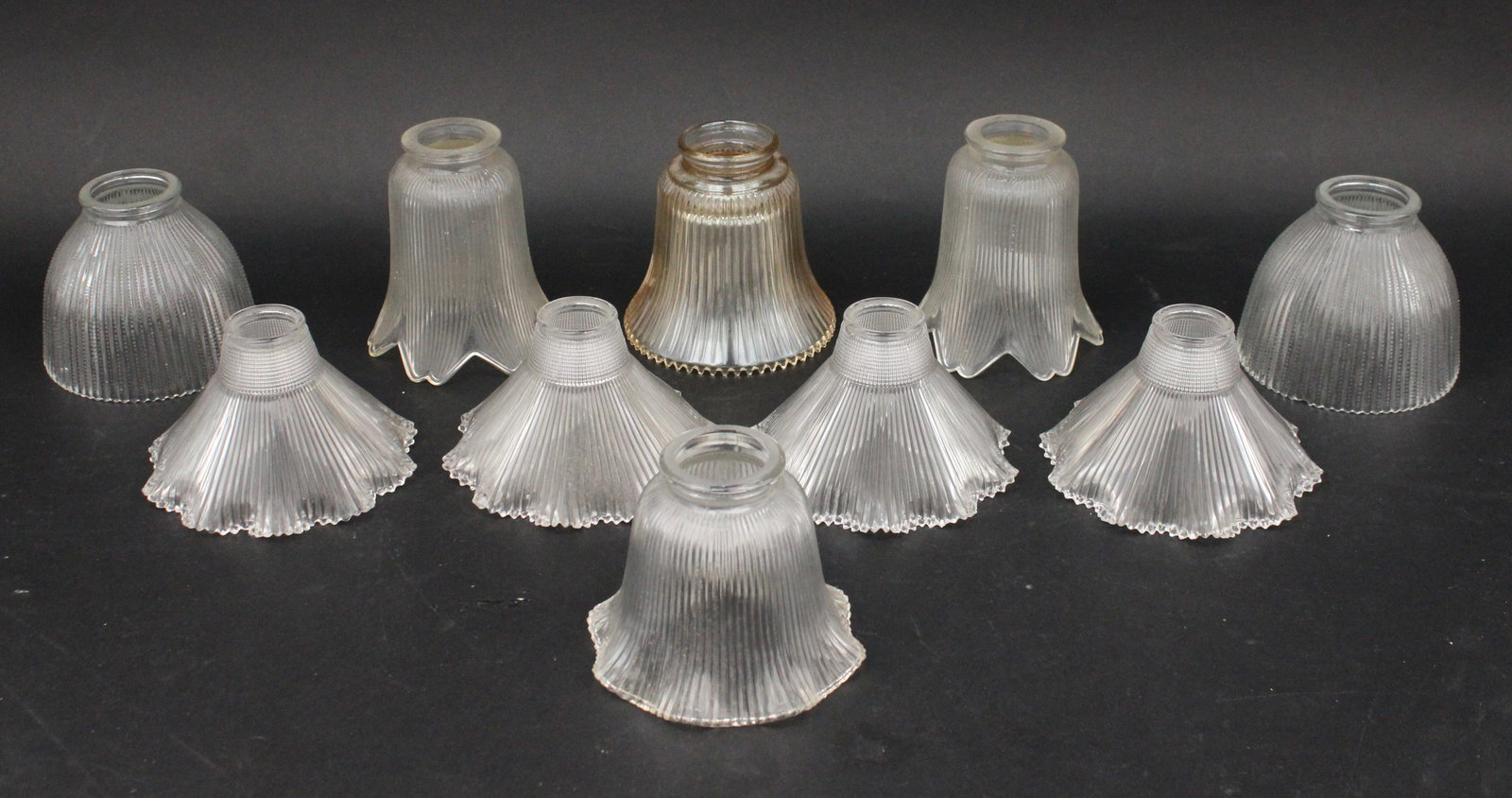 Ten Ribbed Colorless Glass Shades (1 of 7)