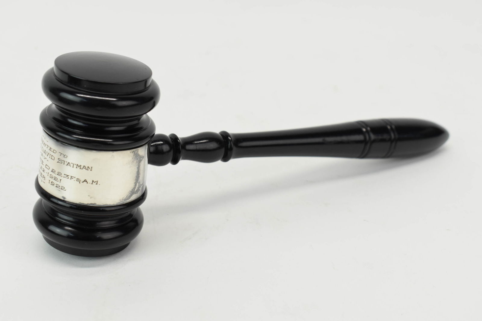 Antique Sterling Silver Masonic Presentation Gavel (1 of 7)