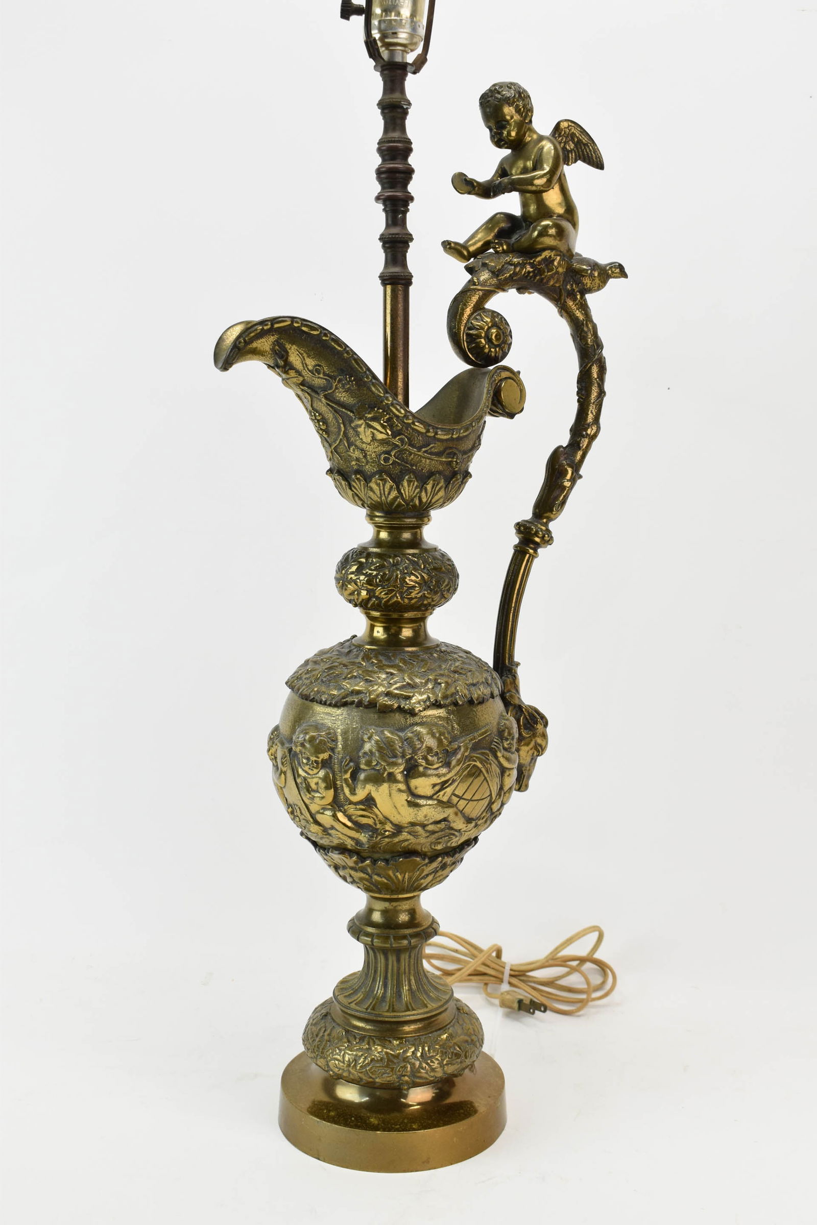 Large Brass Ewer Form Table Lamp (1 of 8)