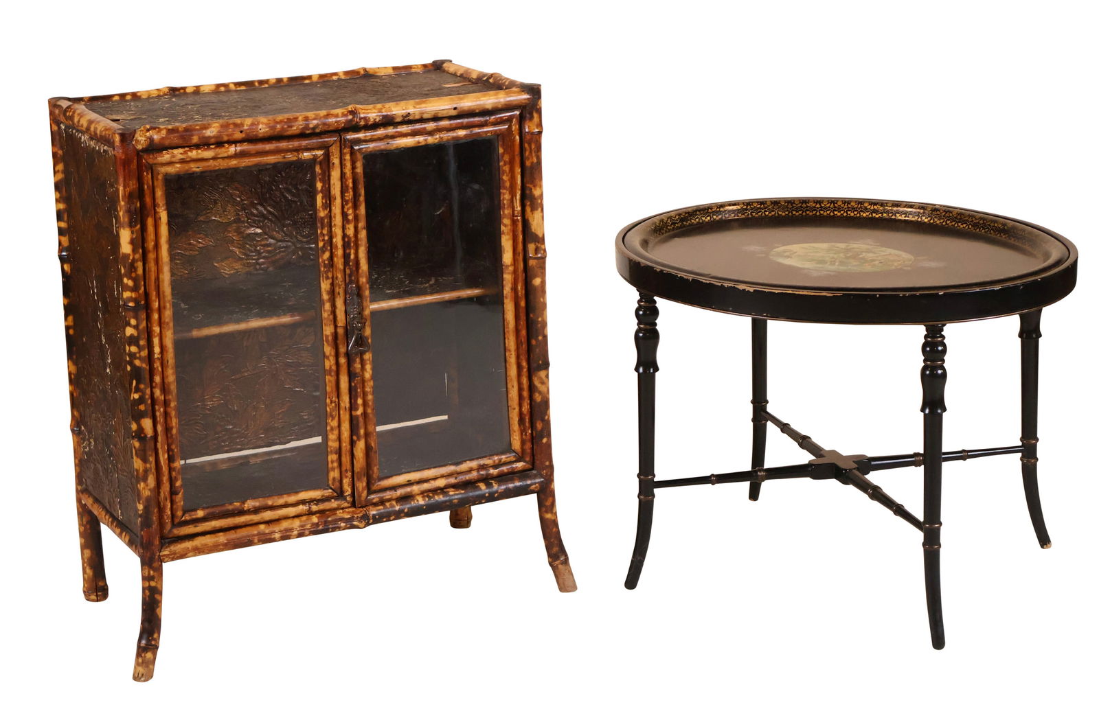 Painted and Parcel-Gilt Tole Tray on Stand (1 of 10)