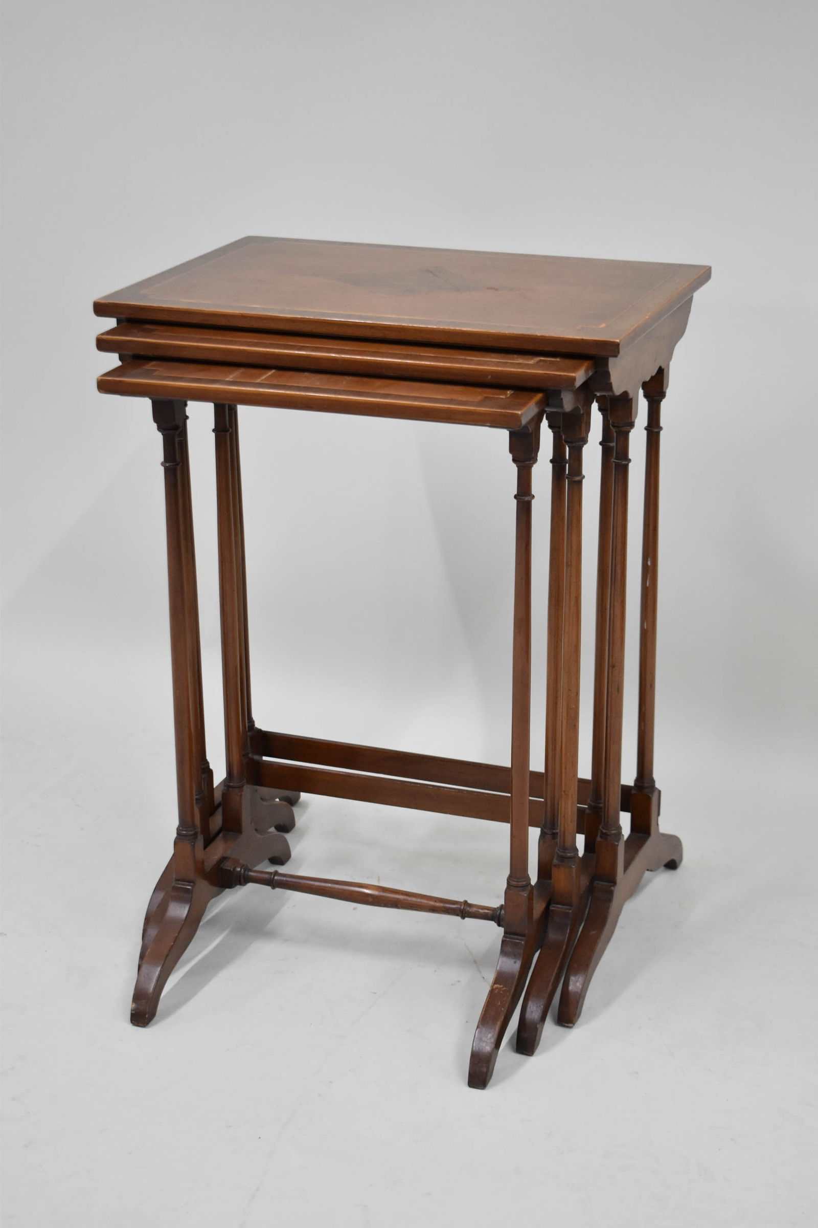 Mahgoany Set of Nesting Inlaid Nesting Tabels (1 of 7)