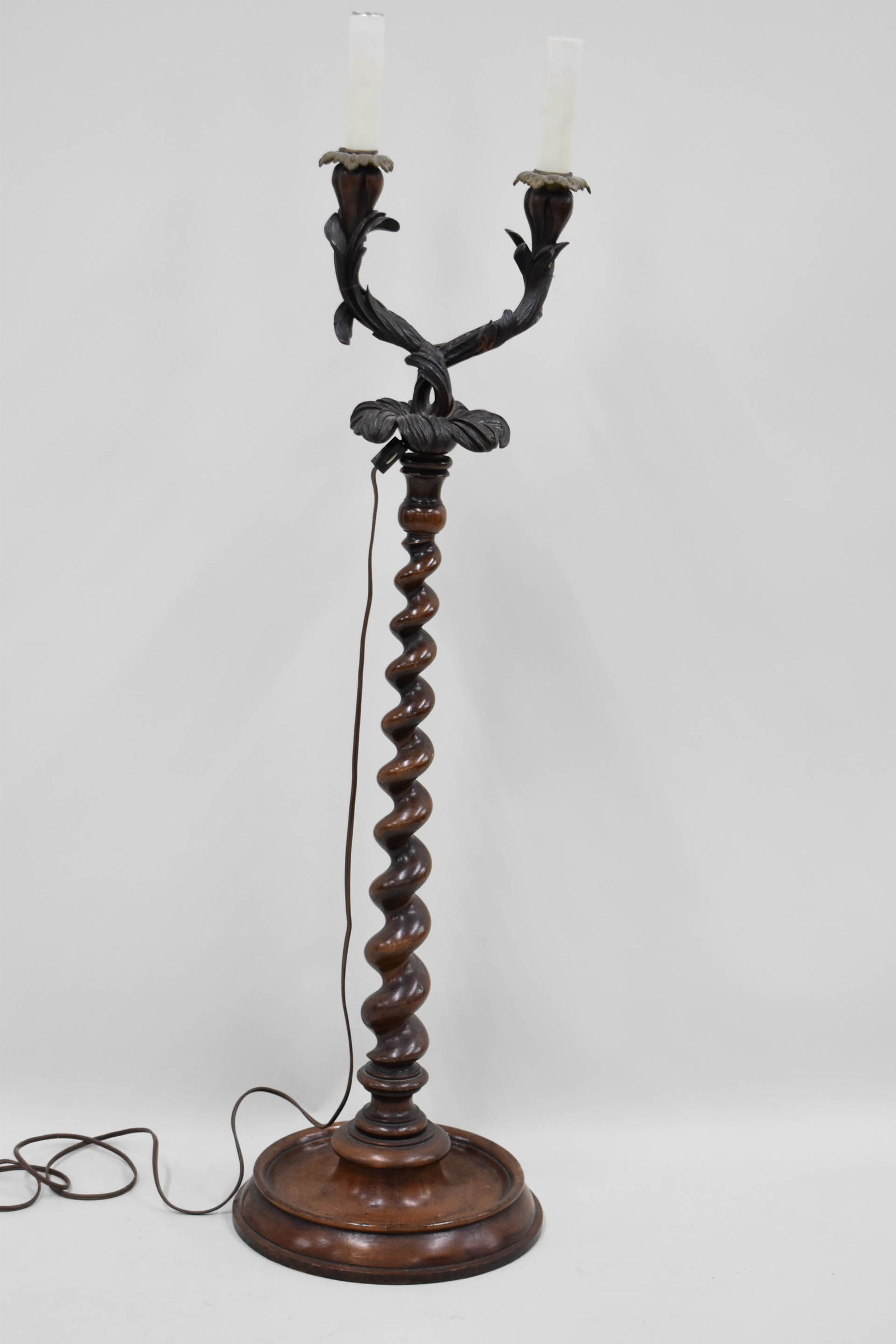 Antigue Barley Twist Walnut Floor Lamp (1 of 7)