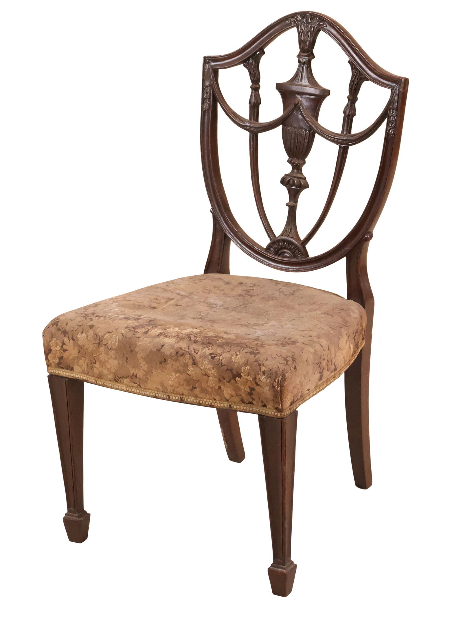 Federal Style Carved Mahogany Shield Back Side Chair (1 of 8)