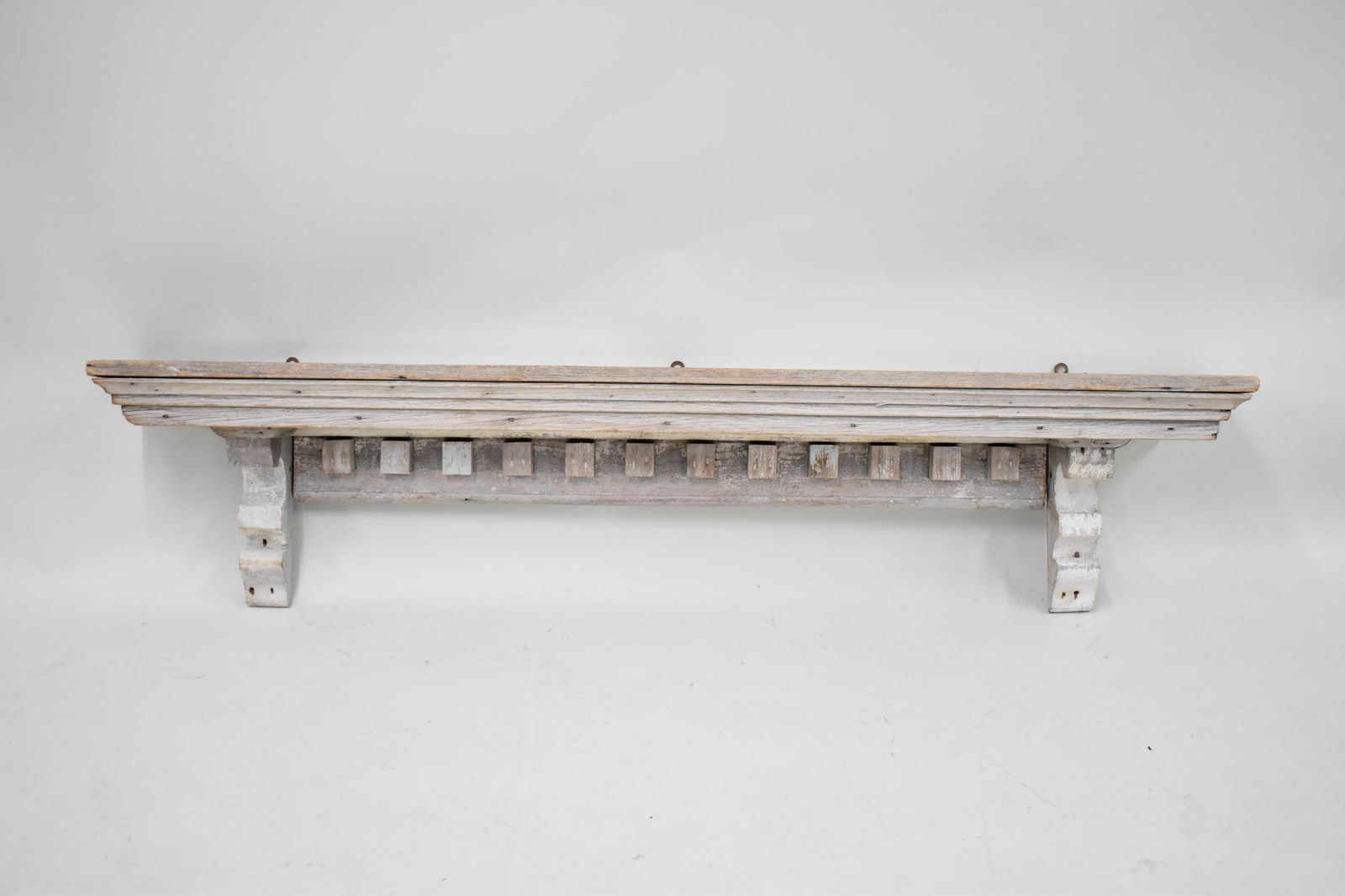 Vintage Wooden Weathered Mantle Shelf (1 of 7)