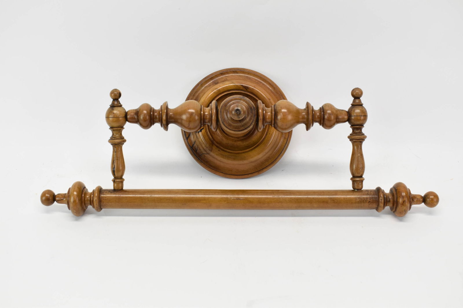 Vintage Walnut Turned Wood Towel Bar (1 of 7)