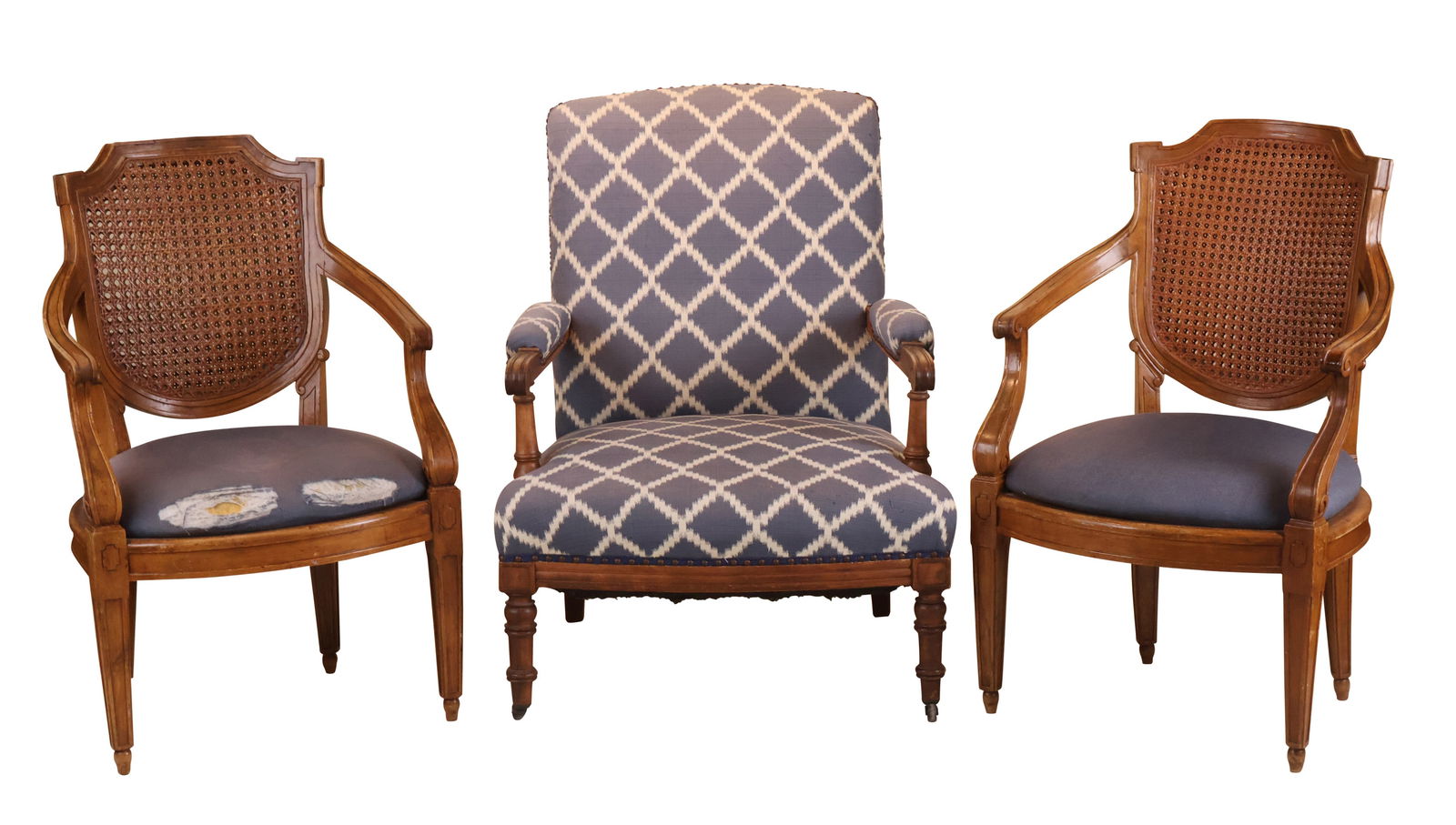 Pair of Neoclassical Style Caned Seat Armchairs (1 of 13)