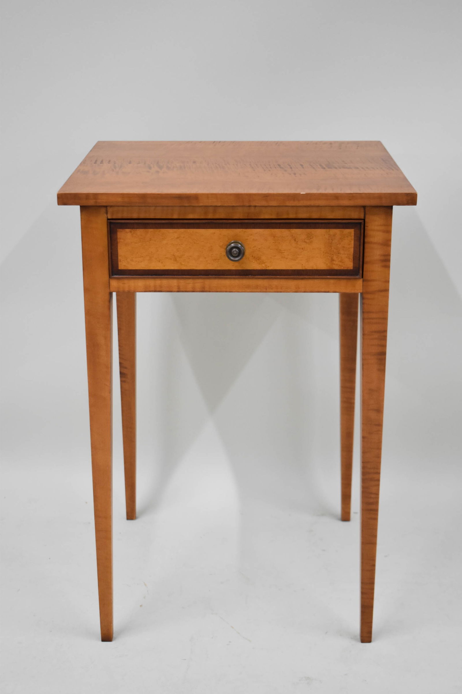 Eldred Wheeler Tiger Maple Single Drawer Table (1 of 6)