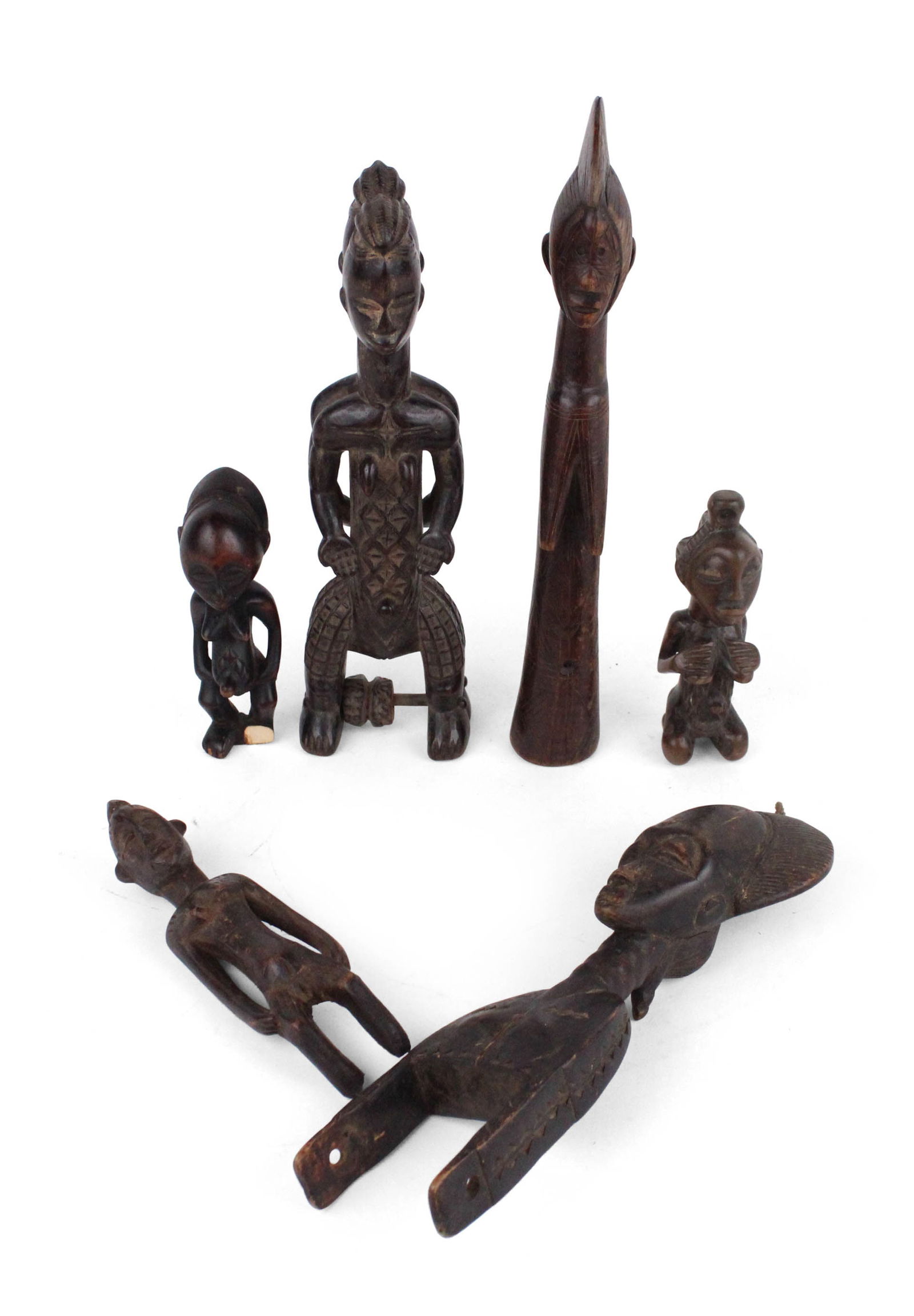 Six African Carved Hardwood Statues (1 of 8)