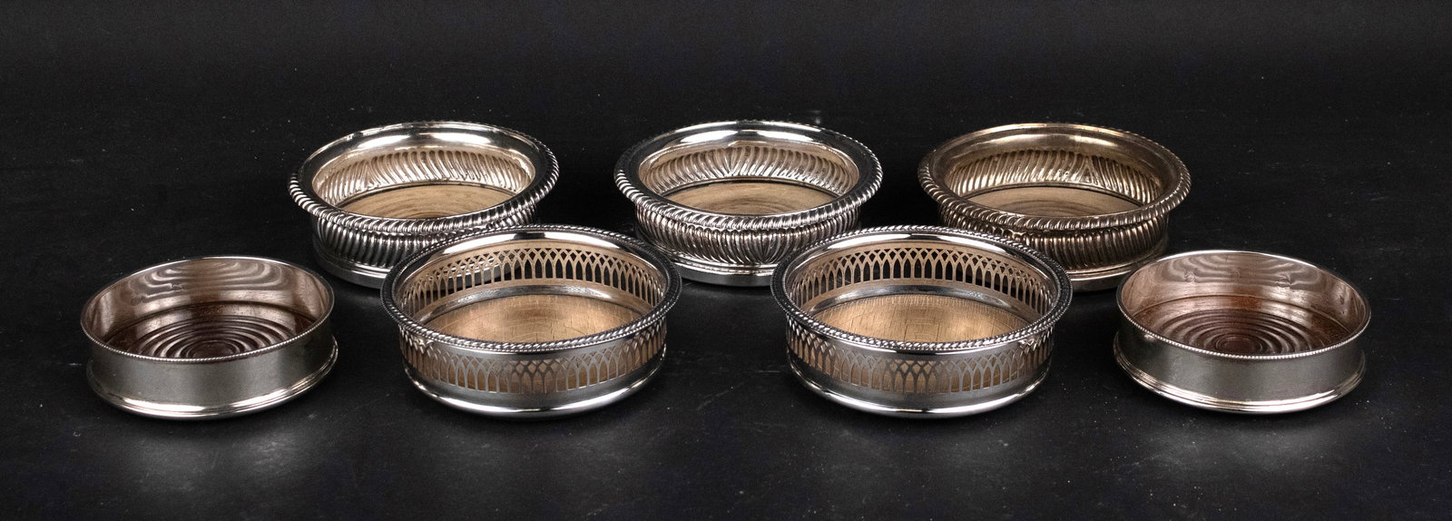 Pair of English Silver Wine Bottle Coasters (1 of 8)