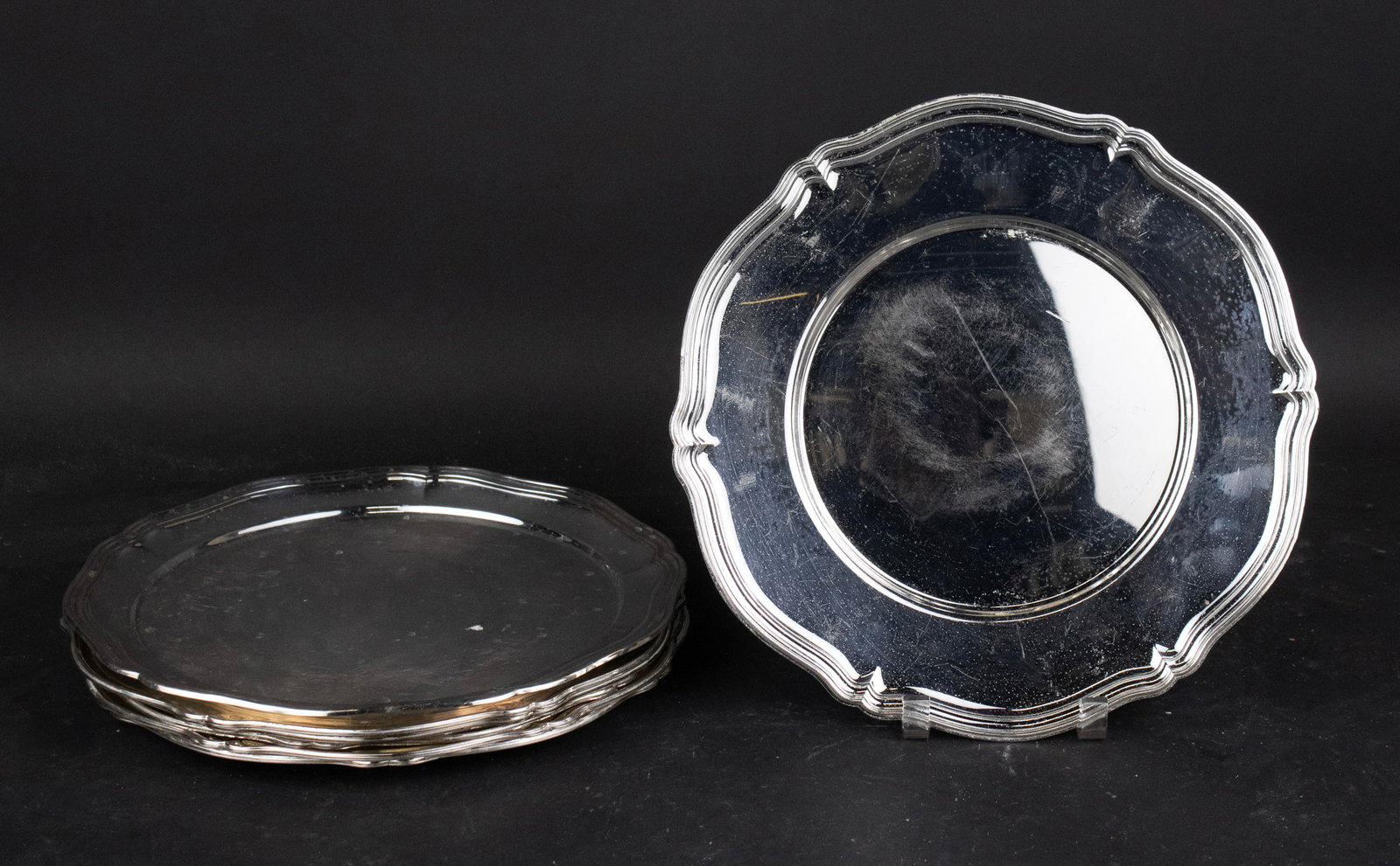 Seven Hotel Silver Chargers: Seven Hotel Silver Chargers 12 1/2 in. (31.8 cm.)