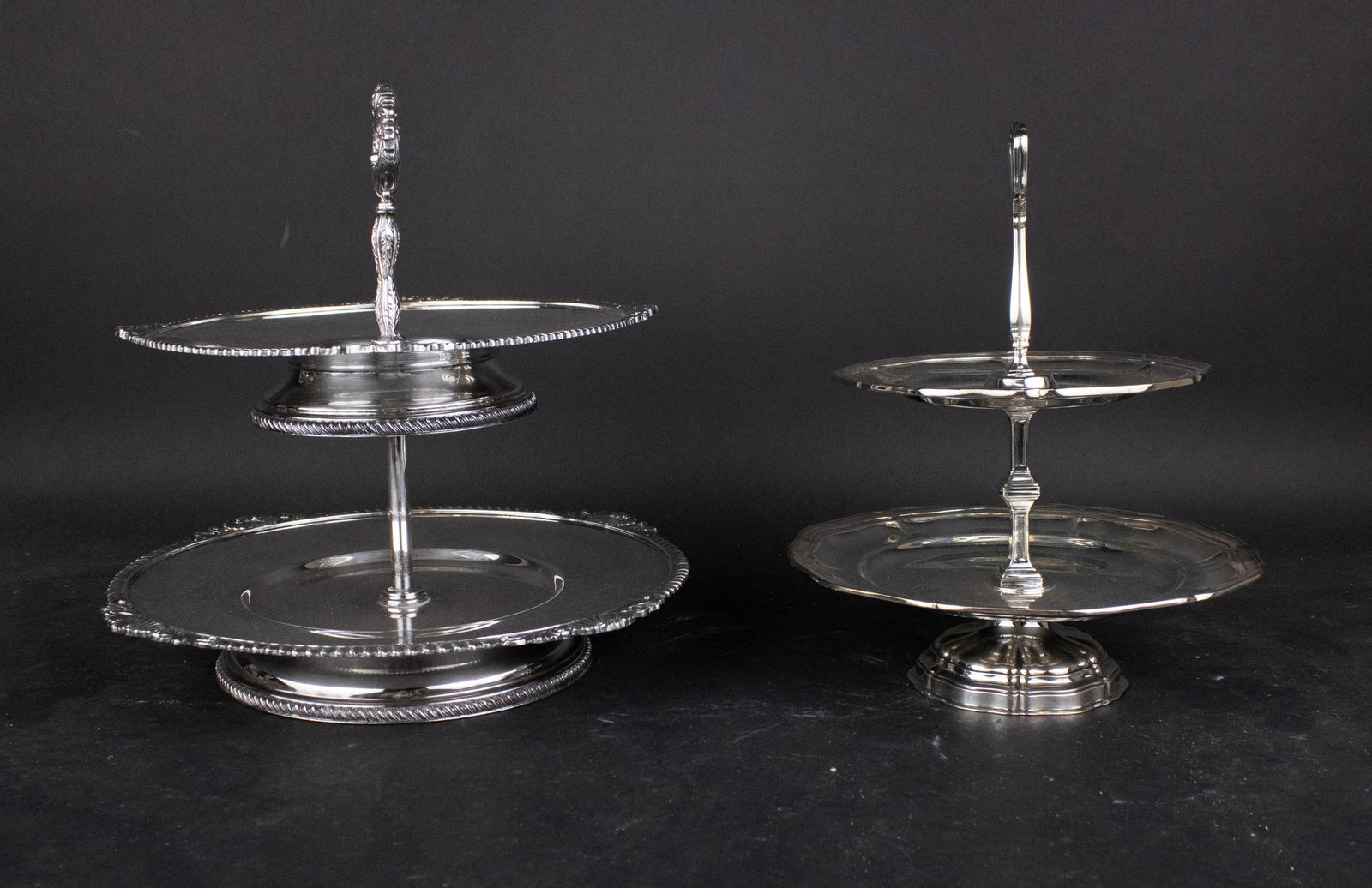 800 Silver Two Tiered Stand - 4