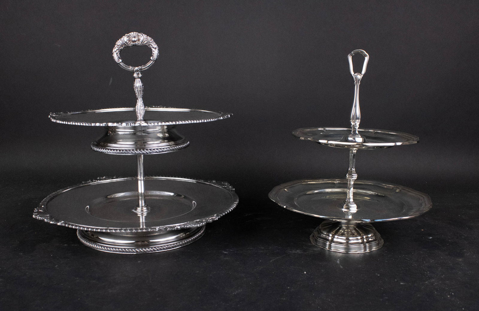 800 Silver Two Tiered Stand - 5