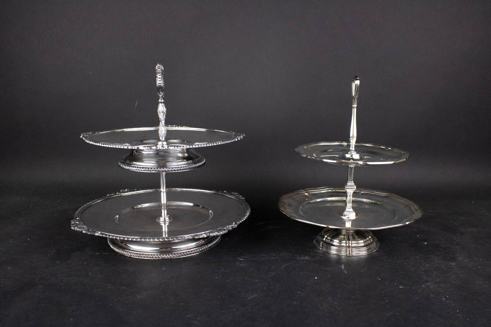 800 Silver Two Tiered Stand - 6