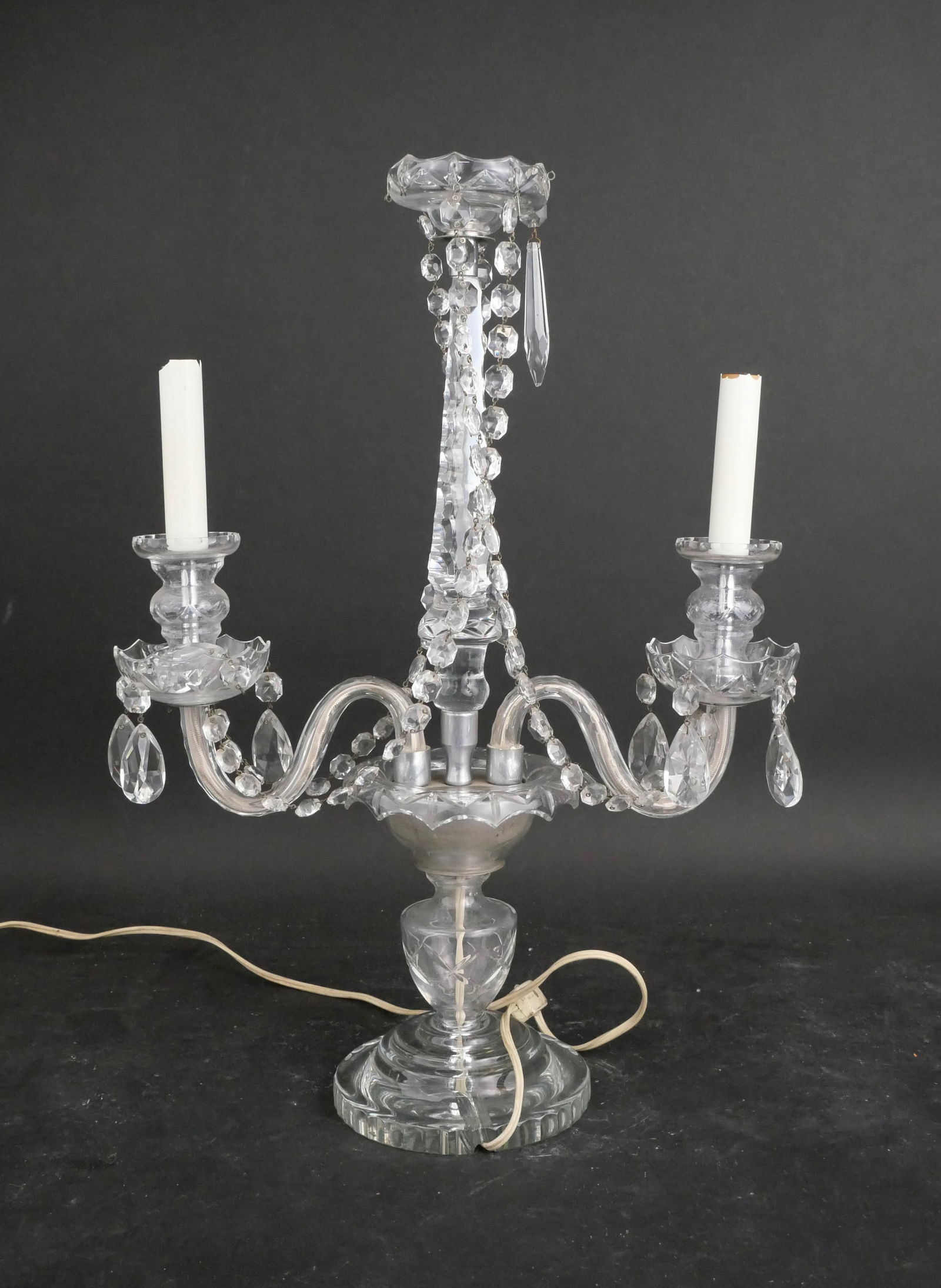 Two Light Crystal Candelabra Light - 8