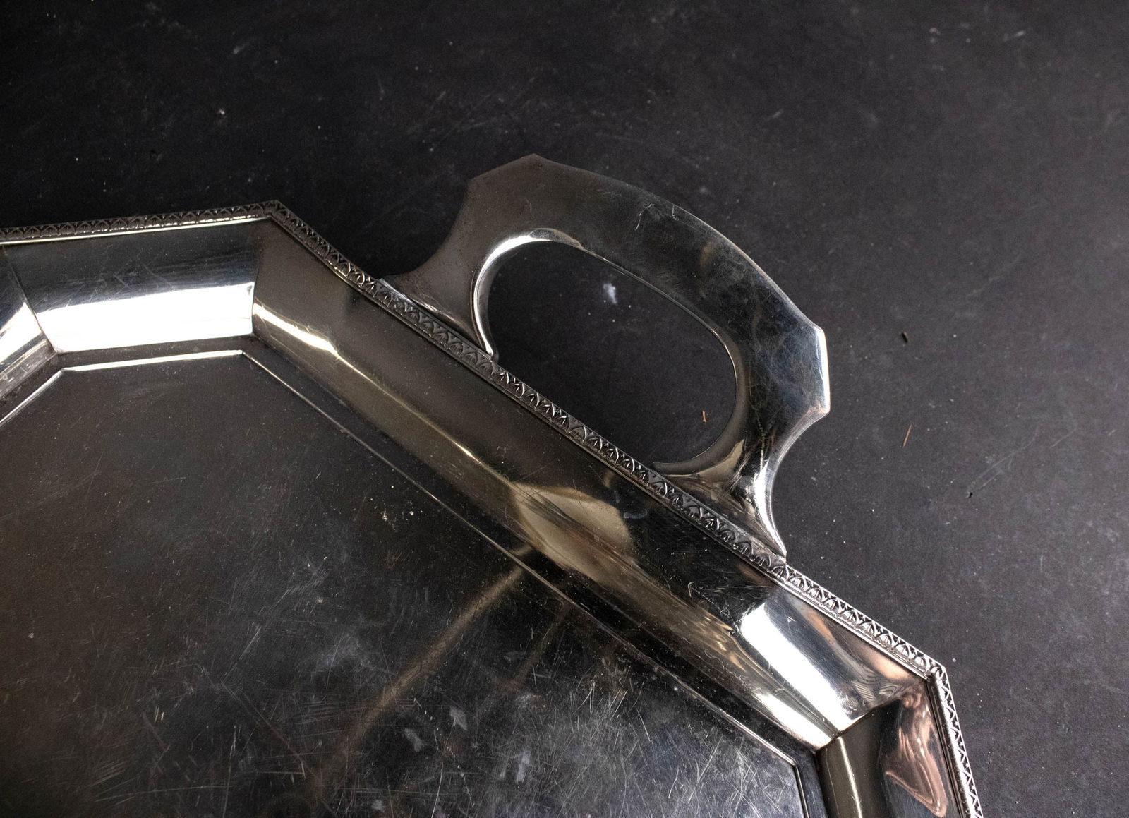 Sterling 950 Silver Double Handled Serving Tray - 3