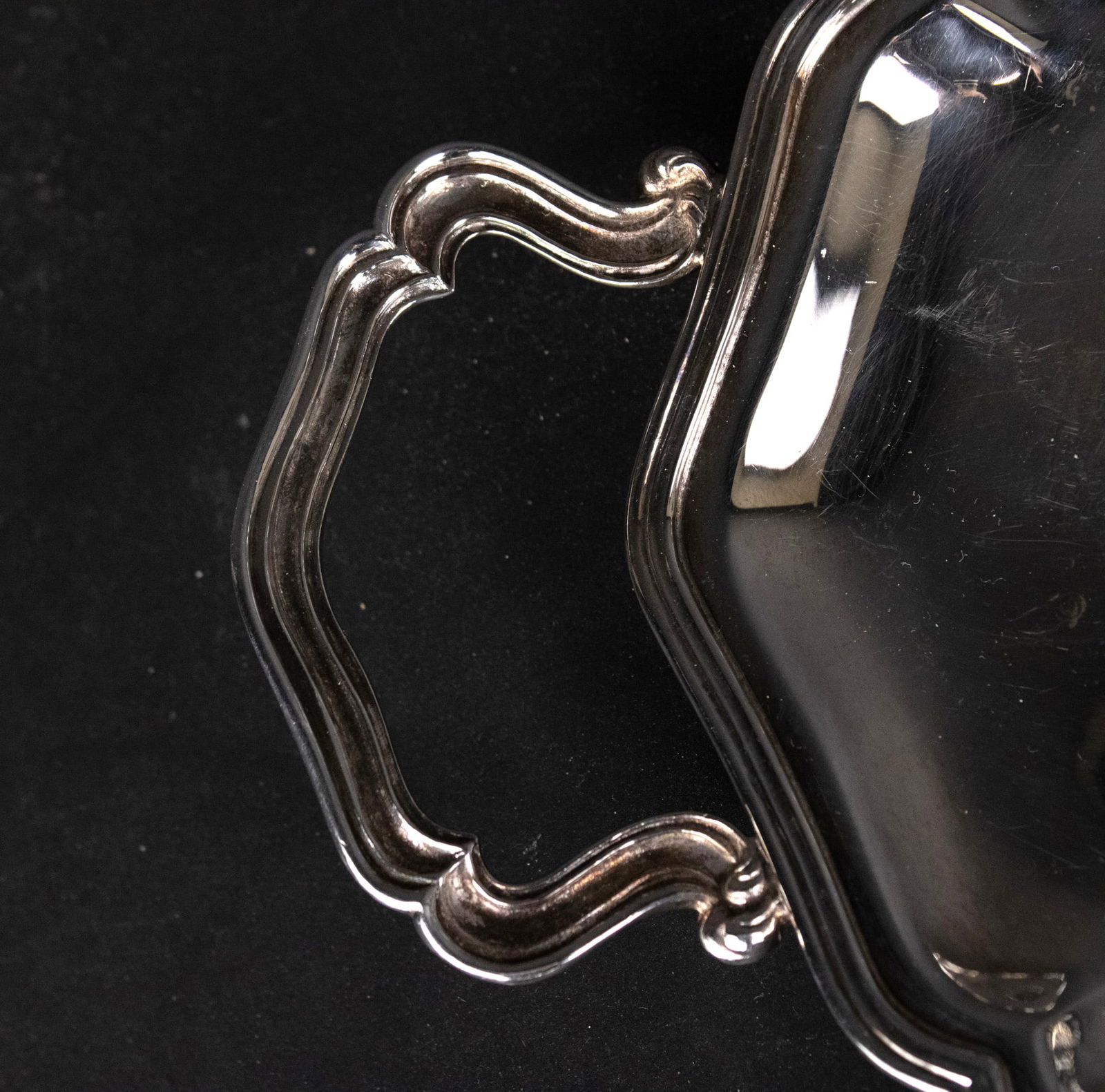 Small 800 Silver Double Handled Tray - 3