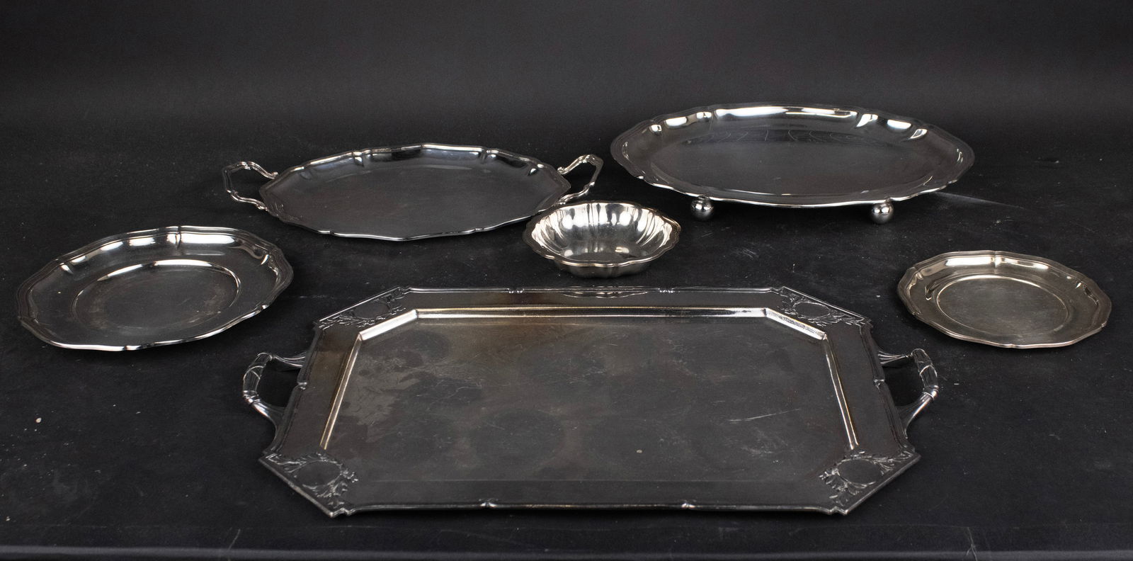 Small 800 Silver Double Handled Tray - 4