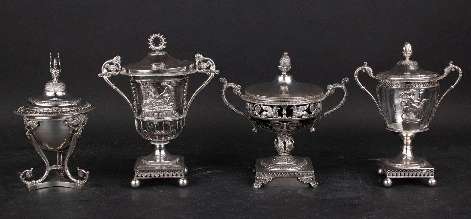 Four Continental Silver and Footed Confituriers (1 of 19)