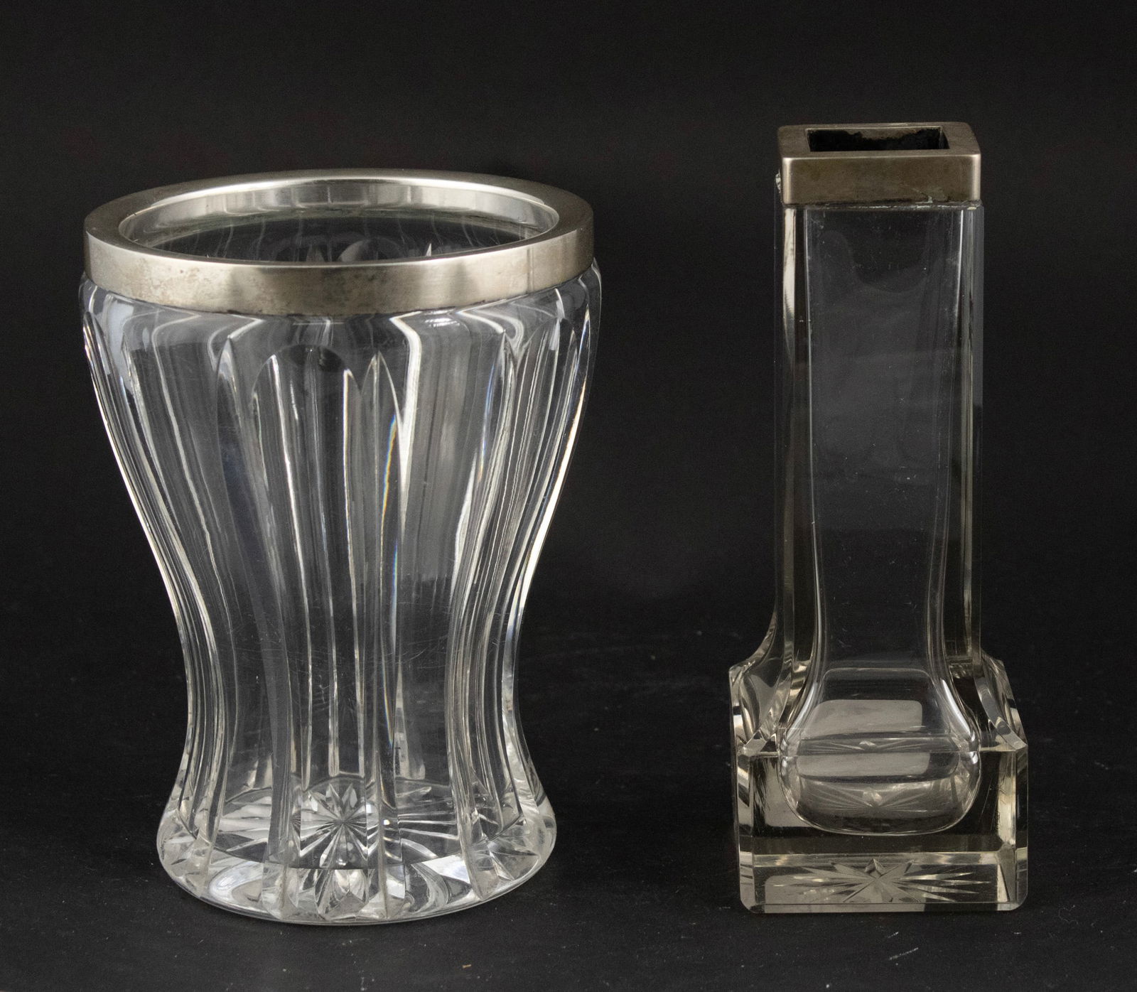 Two 800 Silver and Cut Glass Vases (1 of 6)
