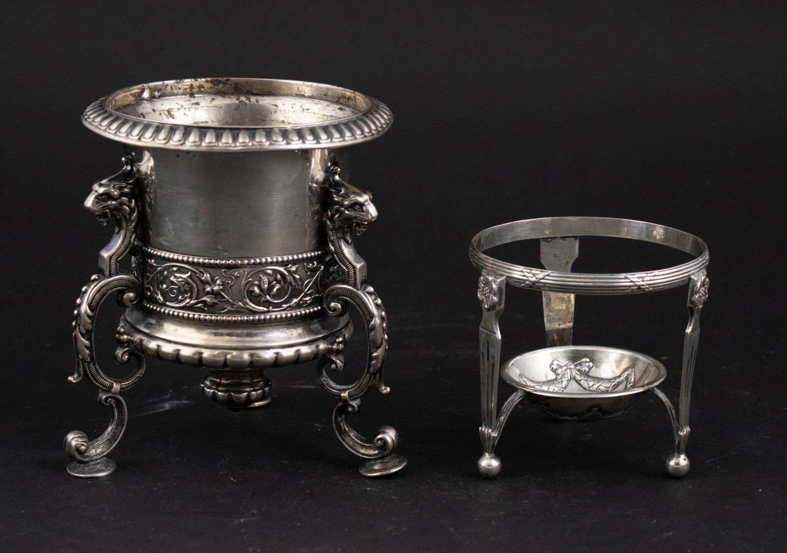 Two 800 Silver Footed Fragments - 10