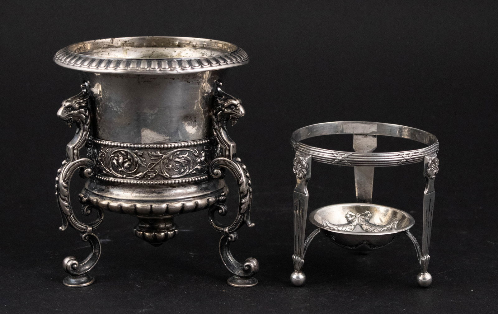 Two 800 Silver Footed Fragments - 9