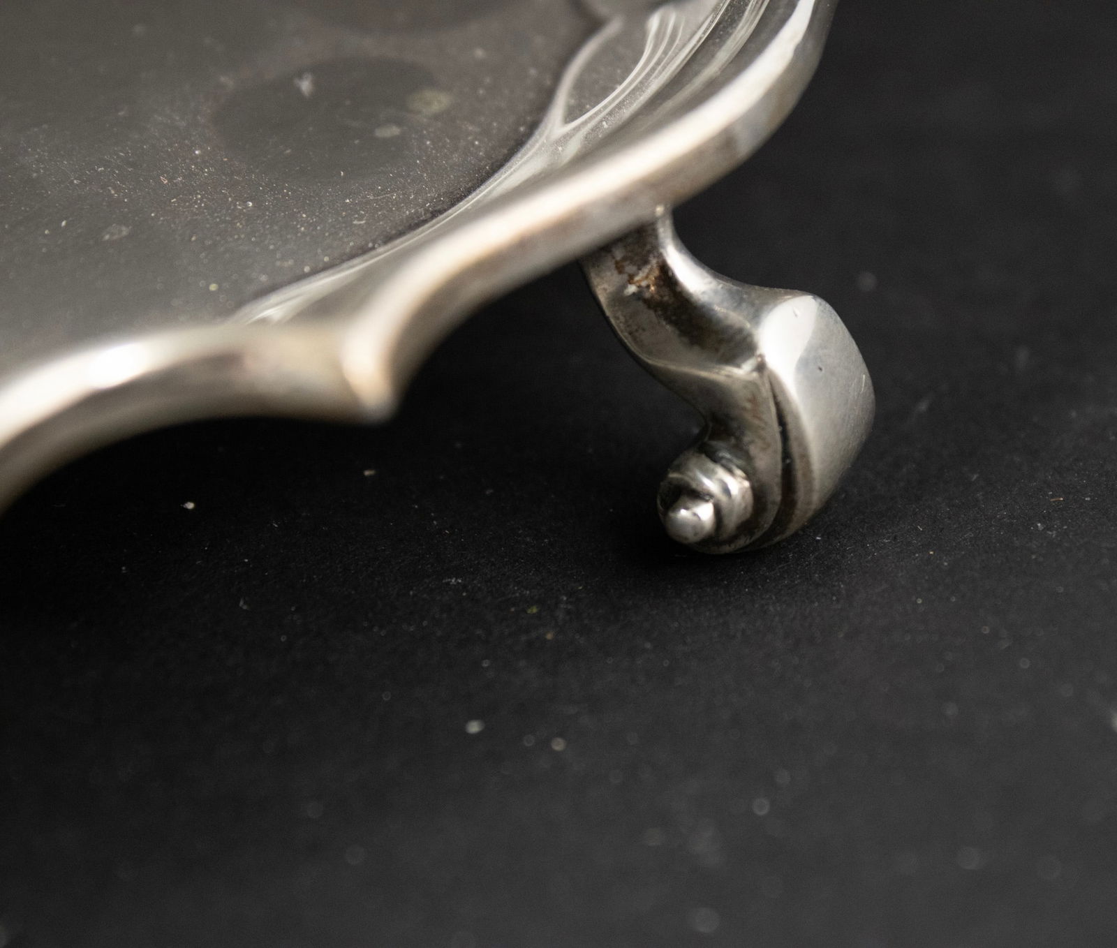 English Silver Scroll Footed Salver - 4
