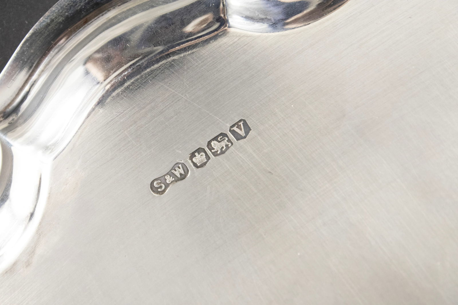 English Silver Scroll Footed Salver - 5