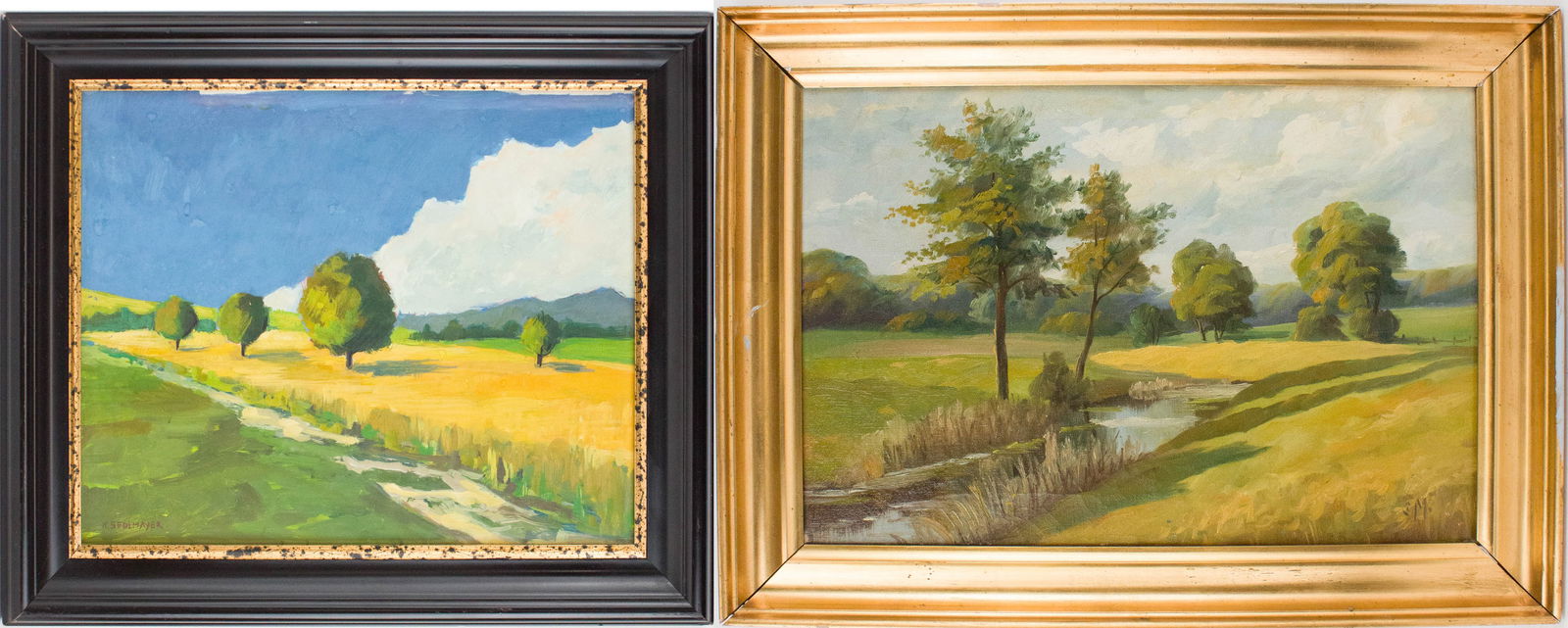 K Sedlmayer, Tree Lined Landscape, Oil on Board (1 of 14)