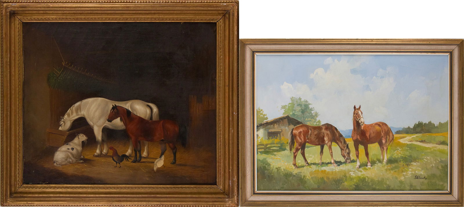 Two Horses in a Field, Oil on Canvas (1 of 14)