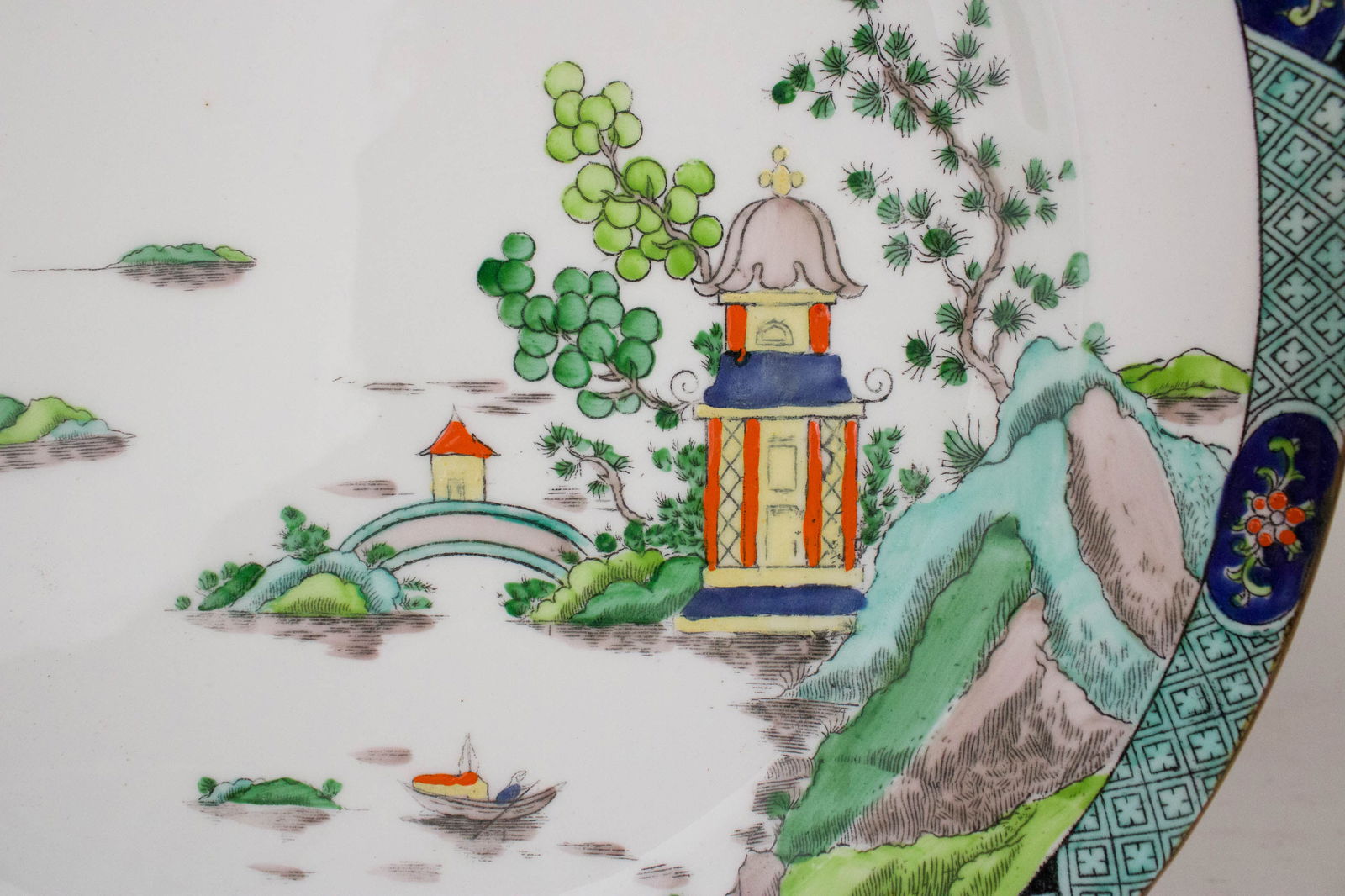 Six "Chinese Willow" Pattern Serving Pieces - 2