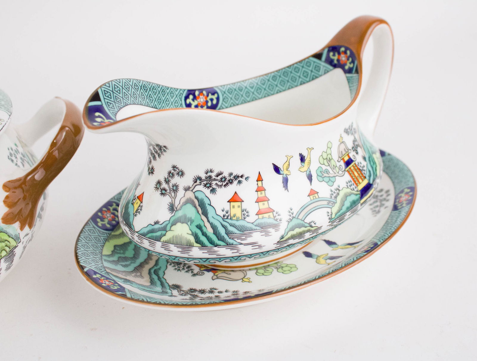 Five "Chinese Willow" Pattern Serving Pieces - 5