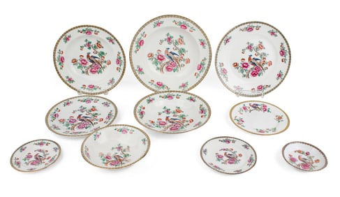 Partial Whieldon Ware Pheasant Pattern Dinner Service