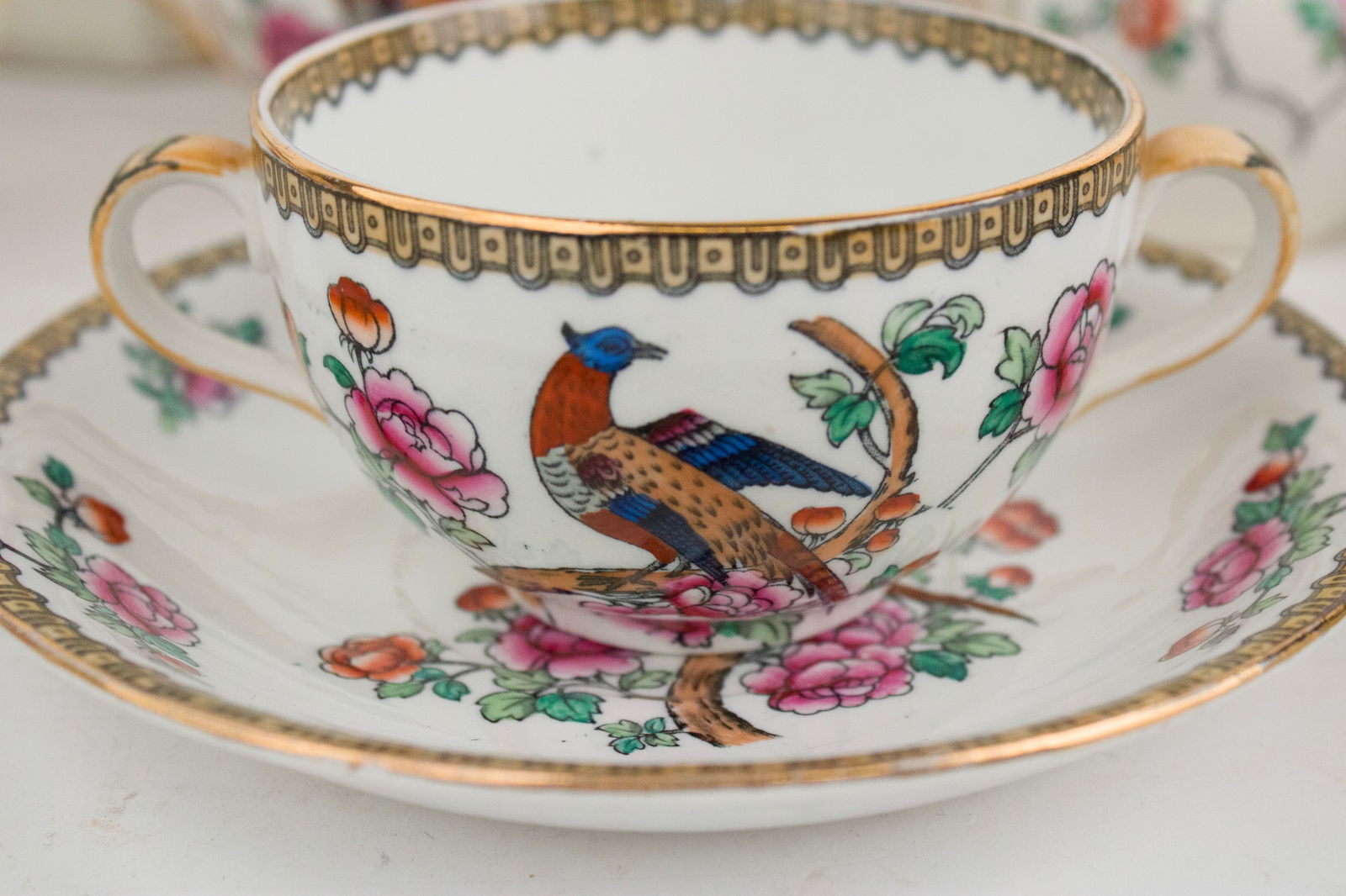 Assembled Pheasant Pattern Tea Service - 8